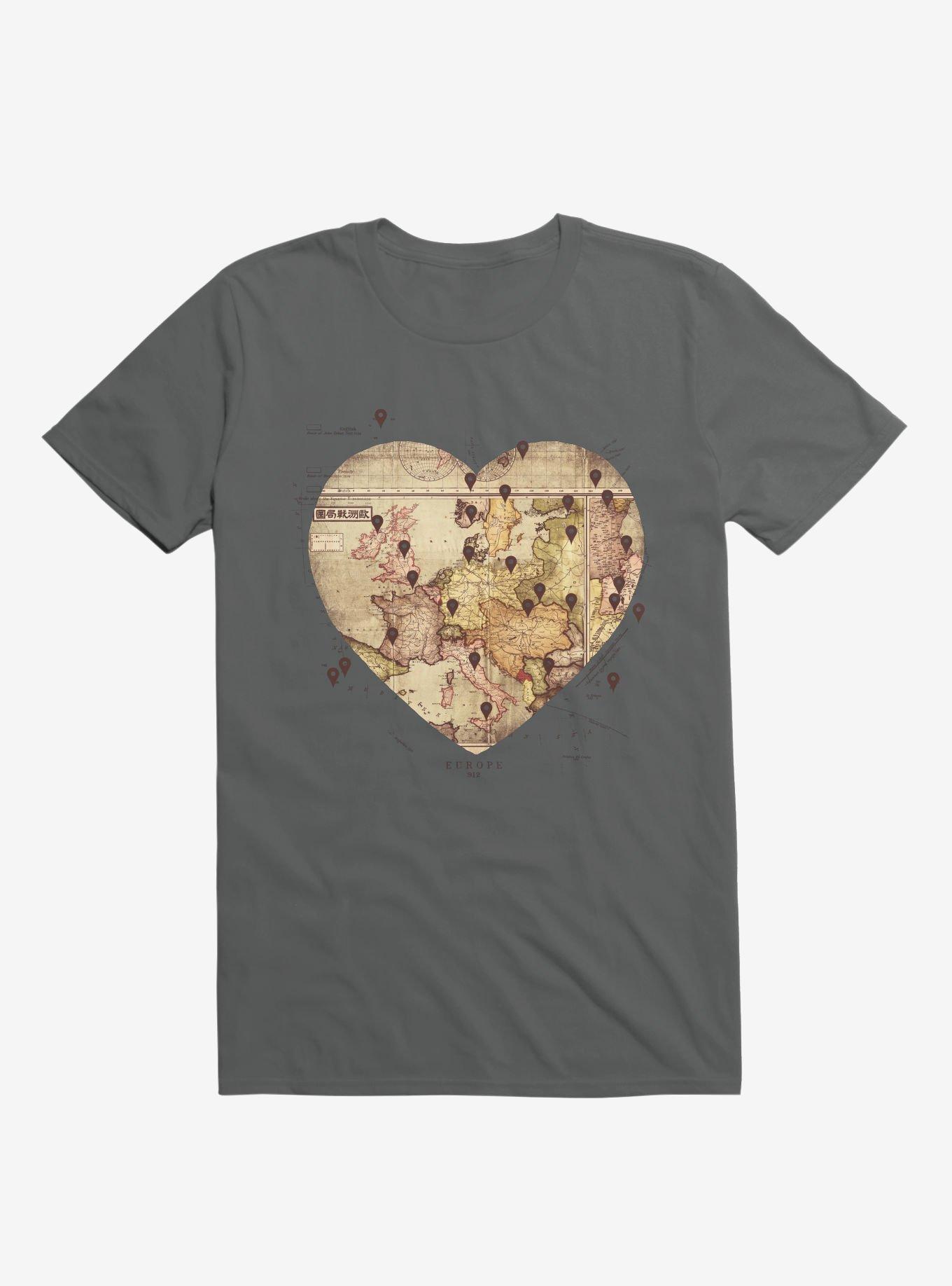 Love To Travel Charcoal Grey T-Shirt, , hi-res