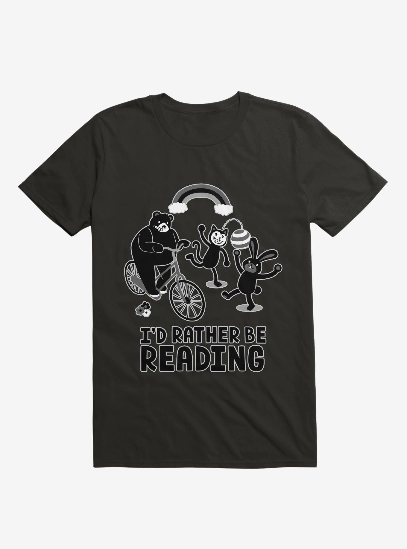 I'd Rather Be Reading Black And White T-Shirt