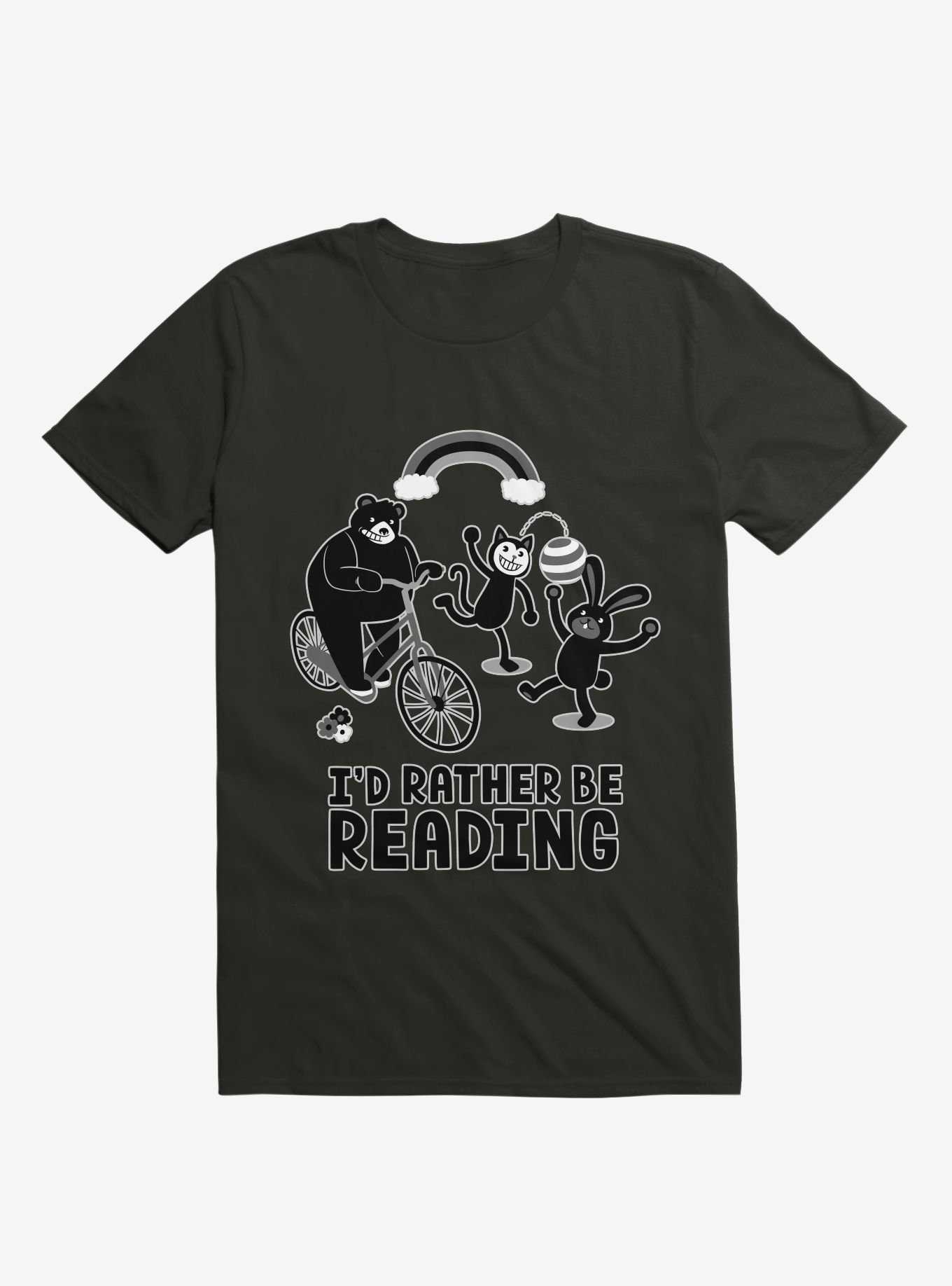I'd Rather Be Reading Black And White T-Shirt, , hi-res