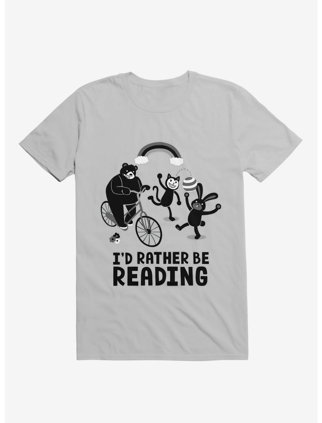 I'd Rather Be Reading Black And White T-Shirt, ICE GREY, hi-res
