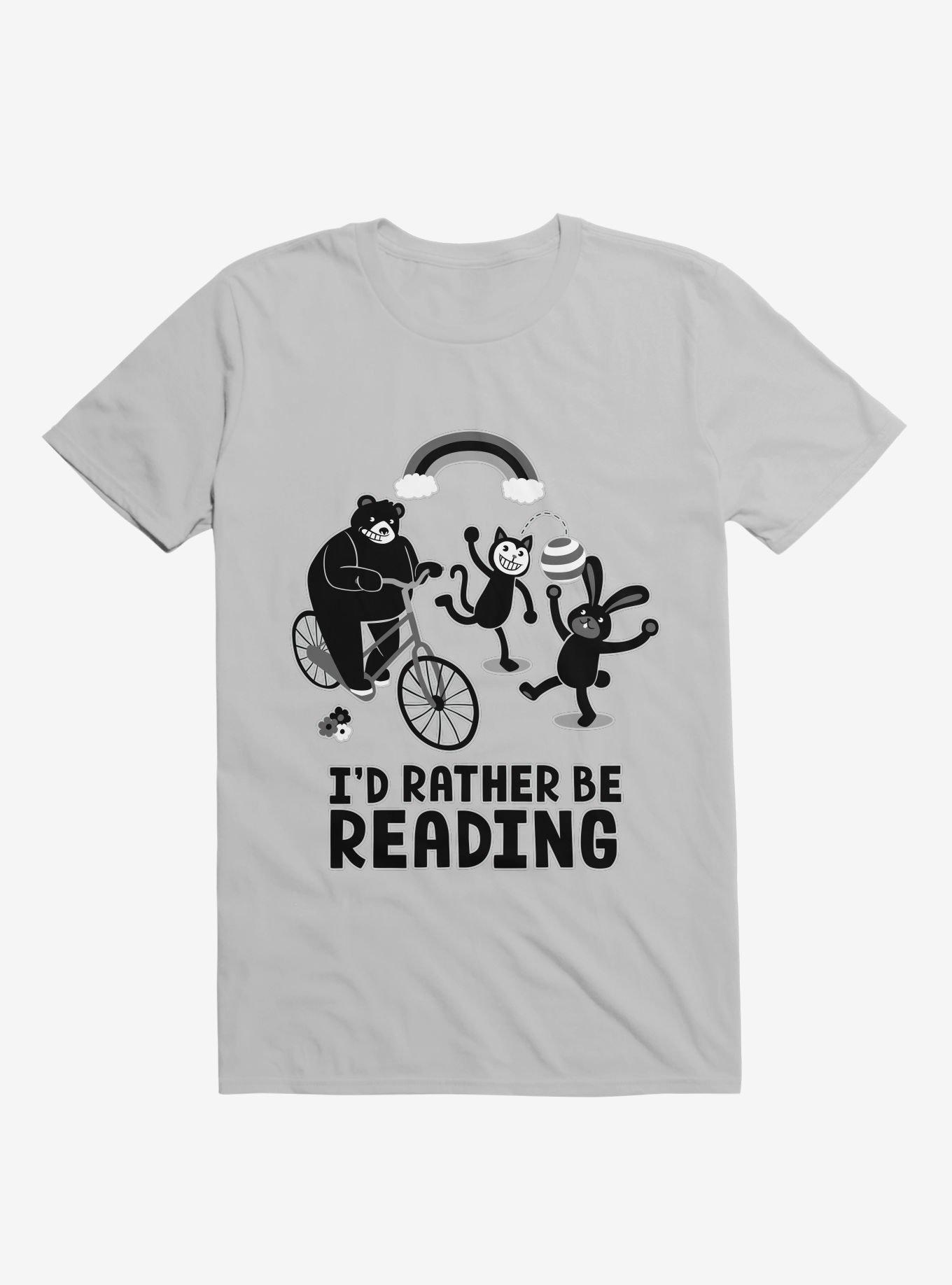 I'd Rather Be Reading Black And White T-Shirt, ICE GREY, hi-res