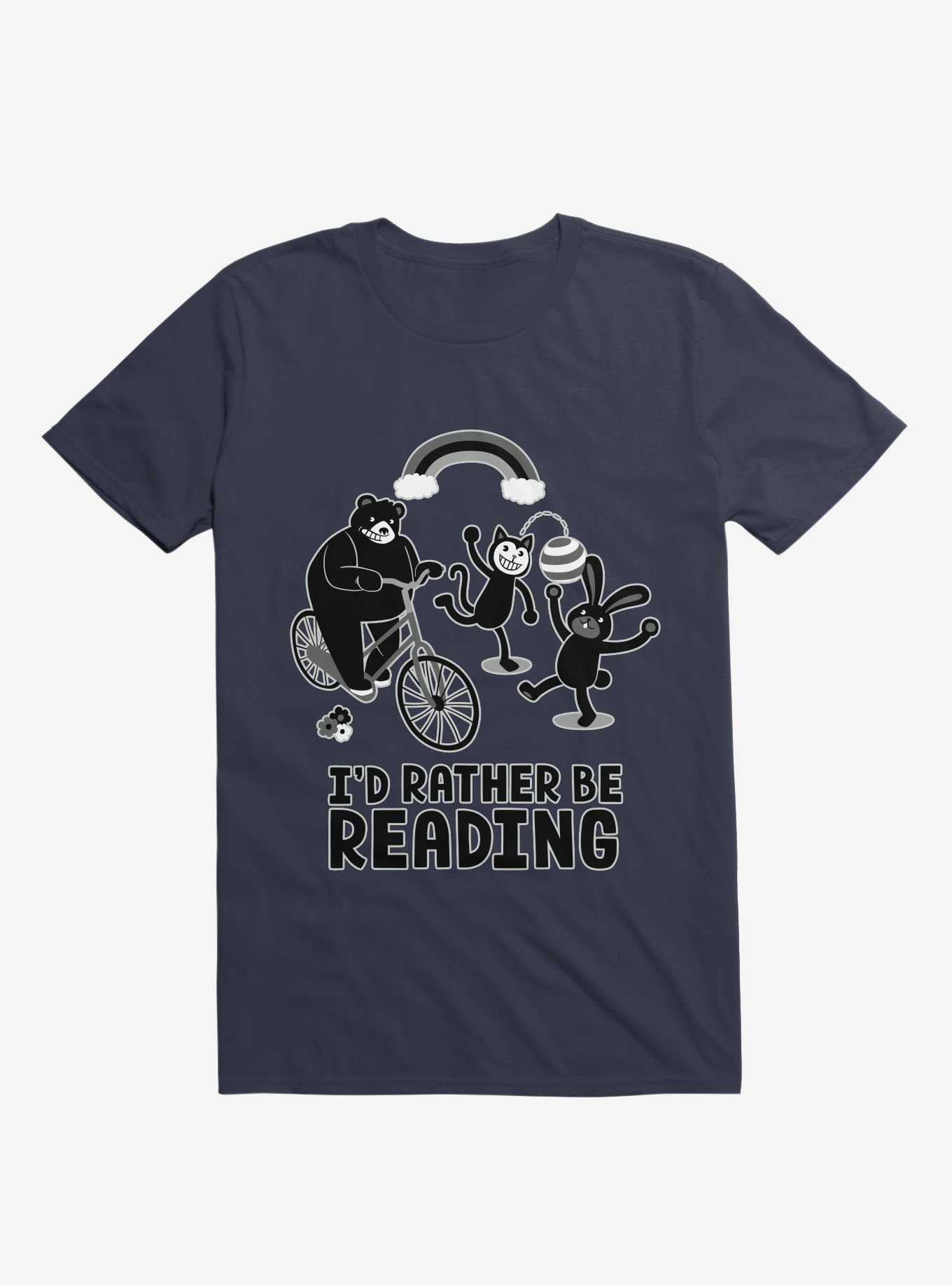 I'd Rather Be Reading Black And White T-Shirt, , hi-res