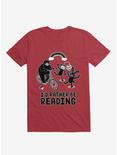 I'd Rather Be Reading Black And White T-Shirt, RED, hi-res