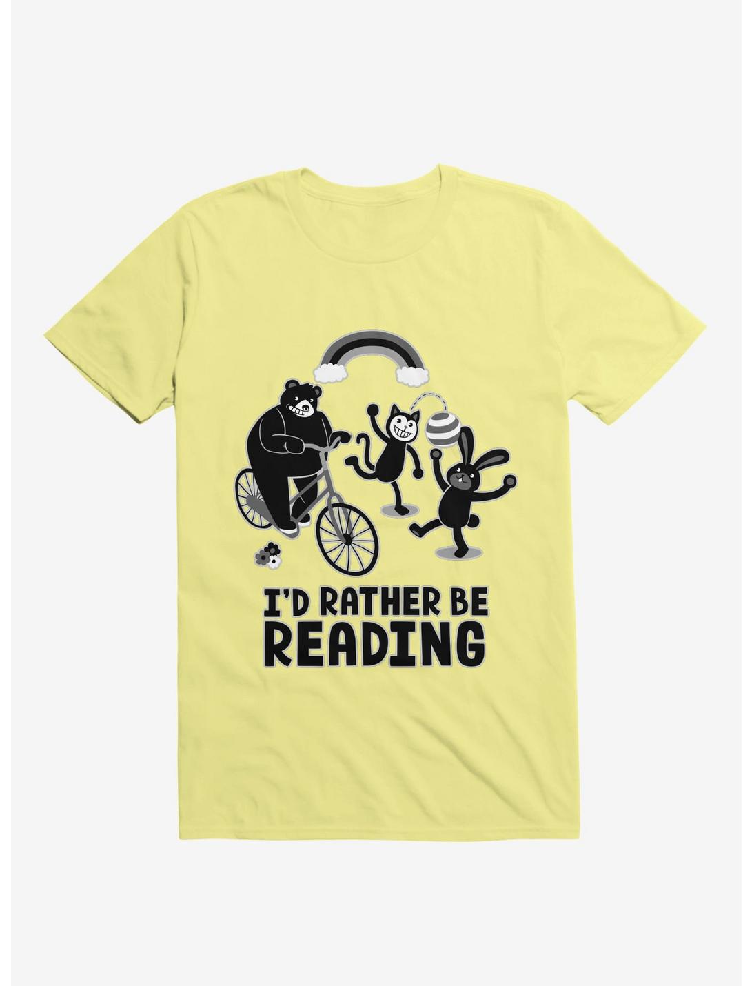 I'd Rather Be Reading Black And White T-Shirt, CORN SILK, hi-res