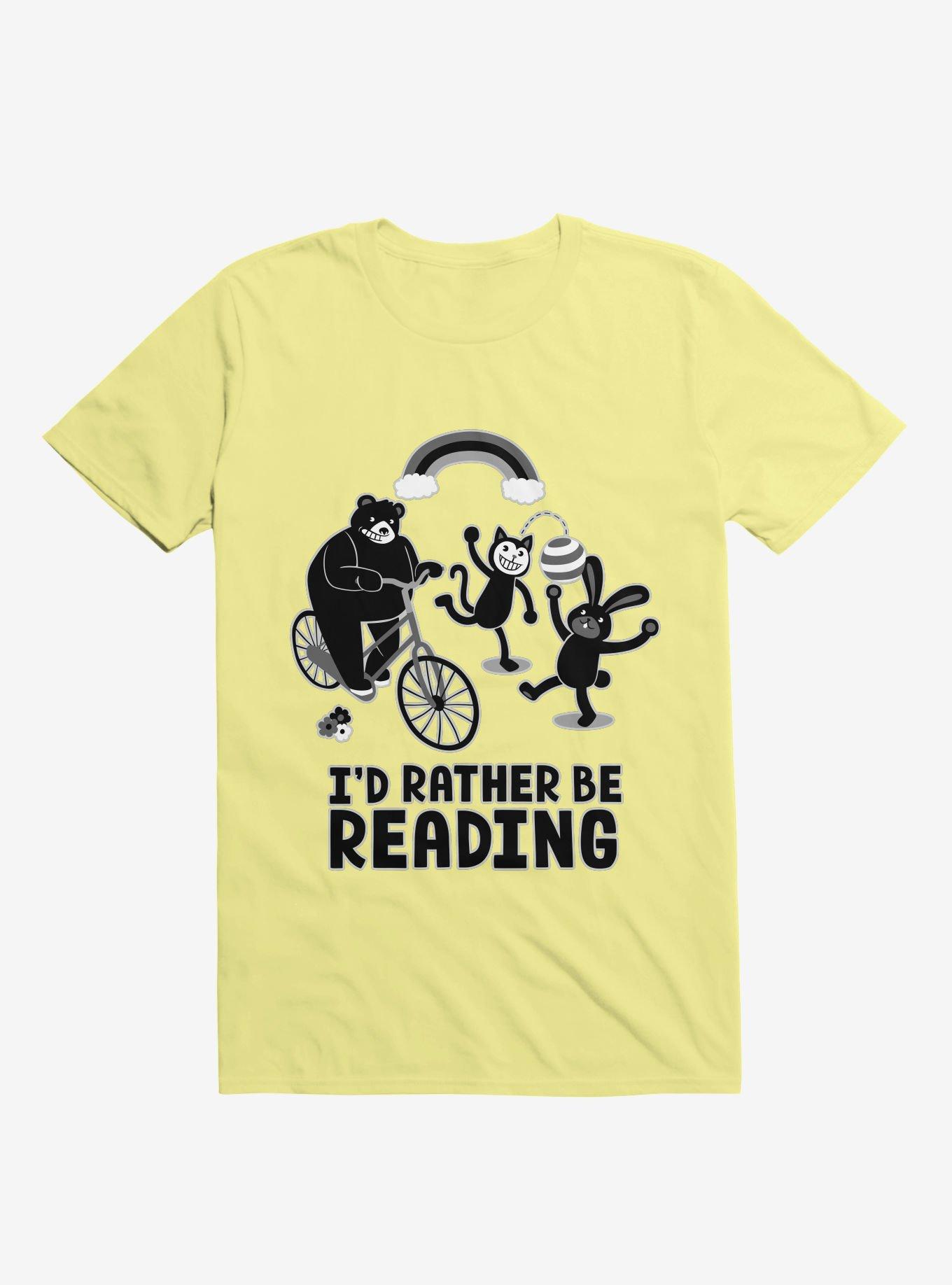 I'd Rather Be Reading Black And White T-Shirt, CORN SILK, hi-res