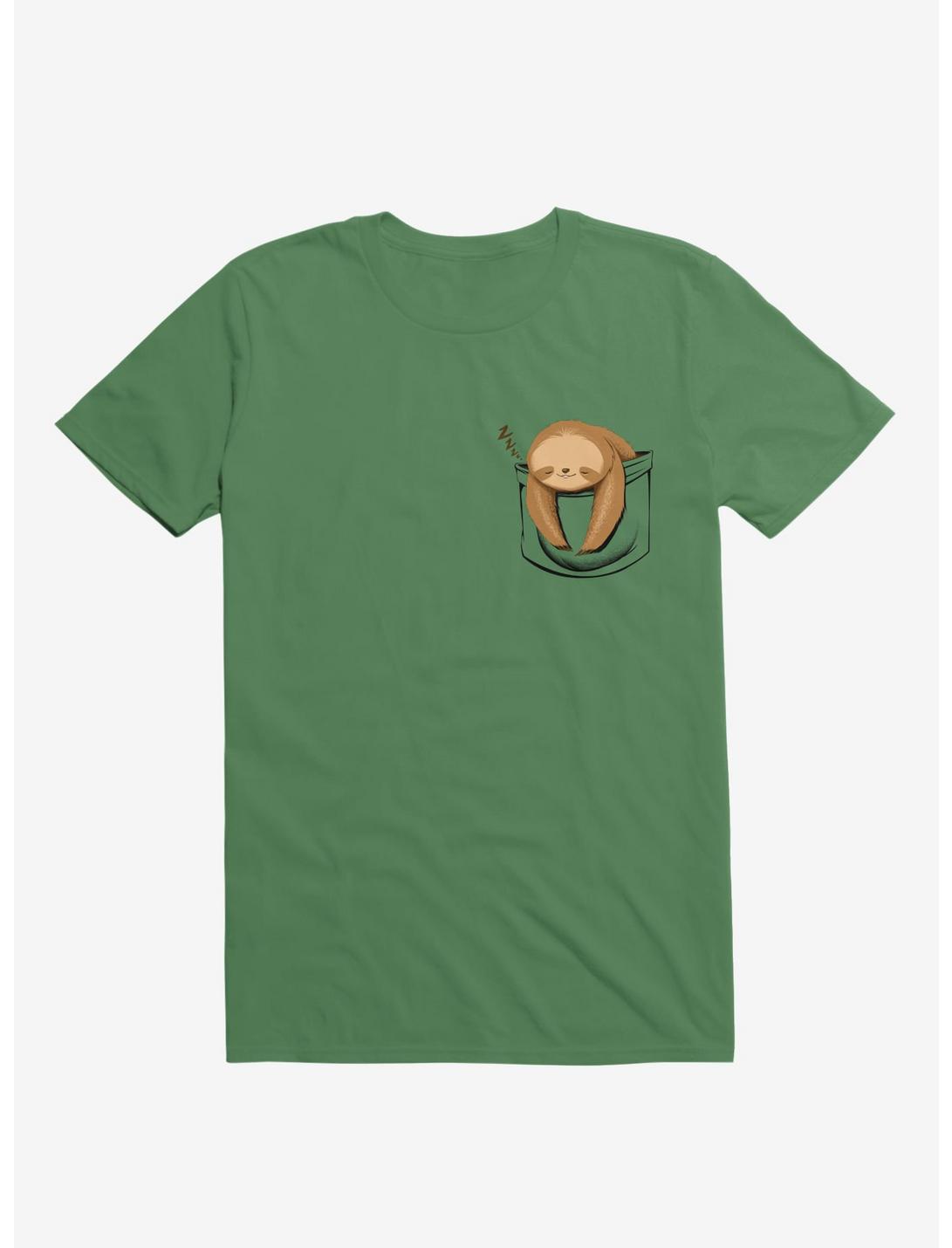 Sloth In A Pocket T-Shirt, KELLY GREEN, hi-res