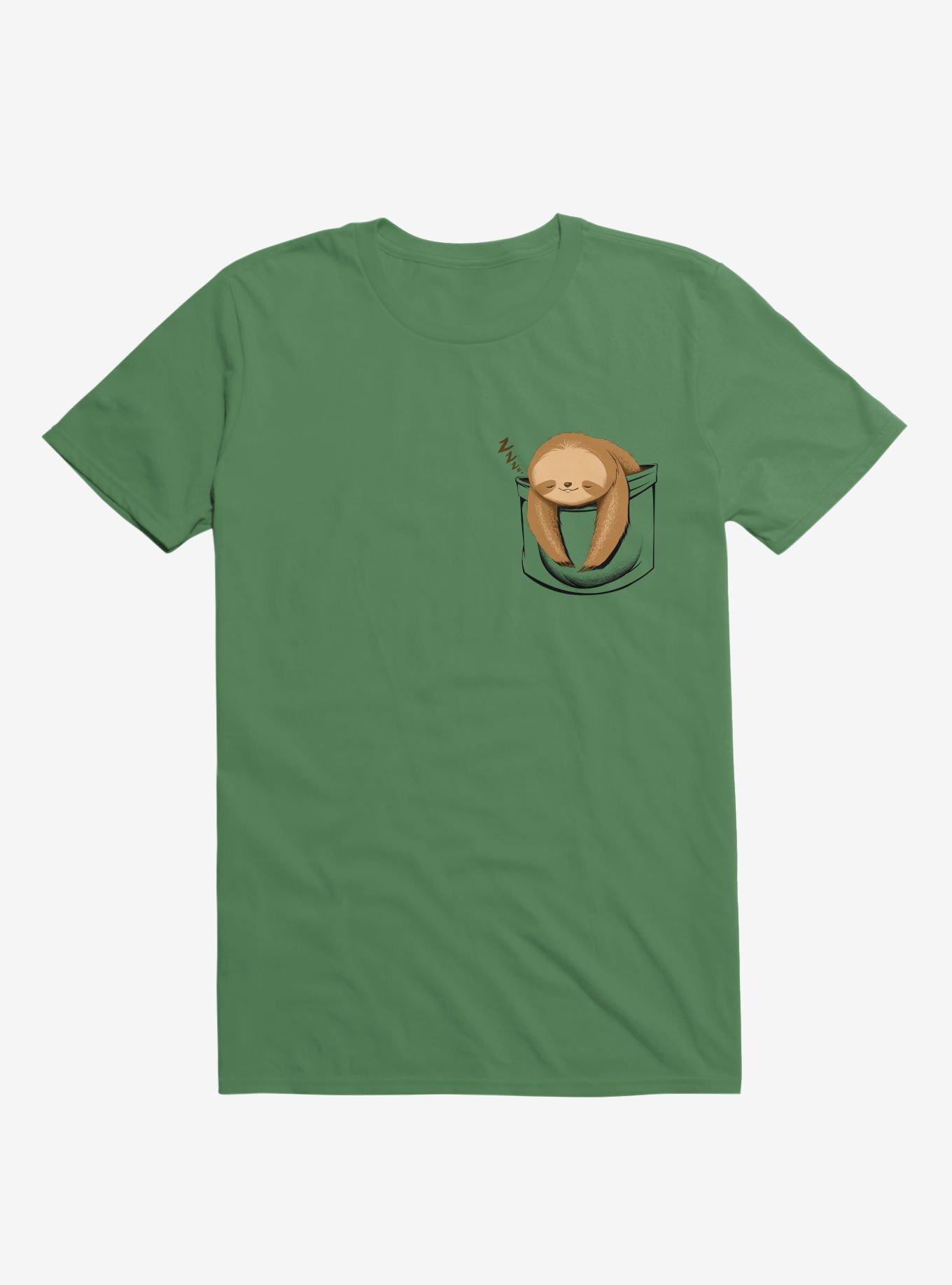 Sloth In A Pocket T-Shirt, KELLY GREEN, hi-res