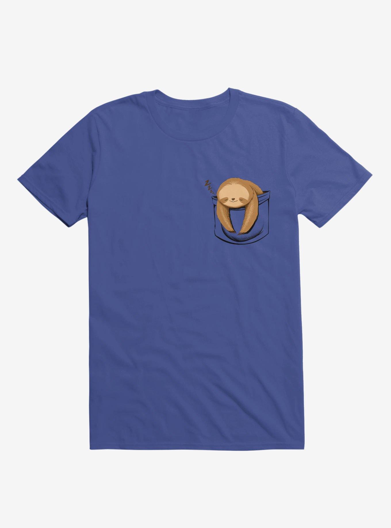 Sloth In A Pocket T-Shirt, ROYAL, hi-res