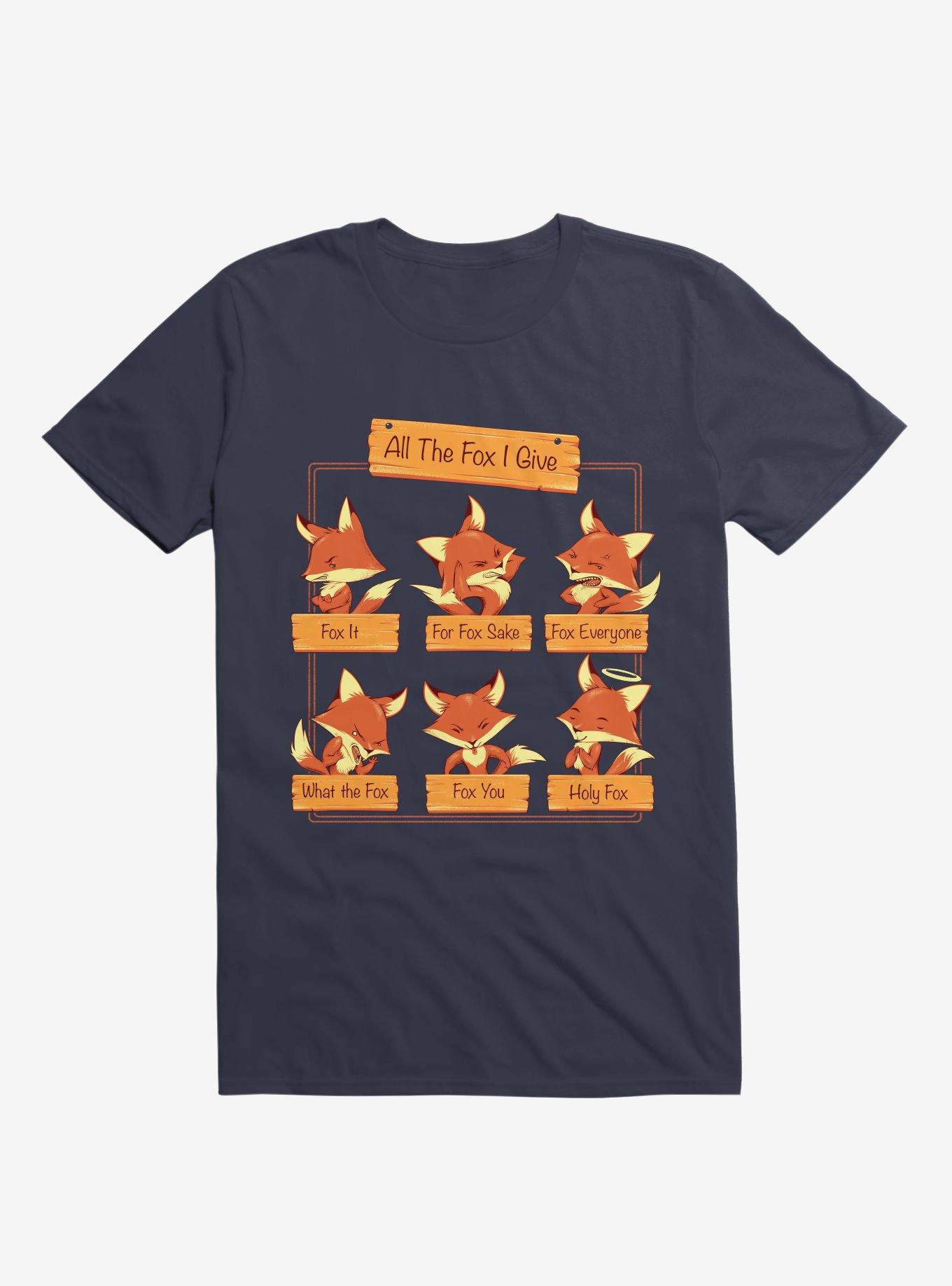 All The Fox I Give Navy Blue T-Shirt, , hi-res