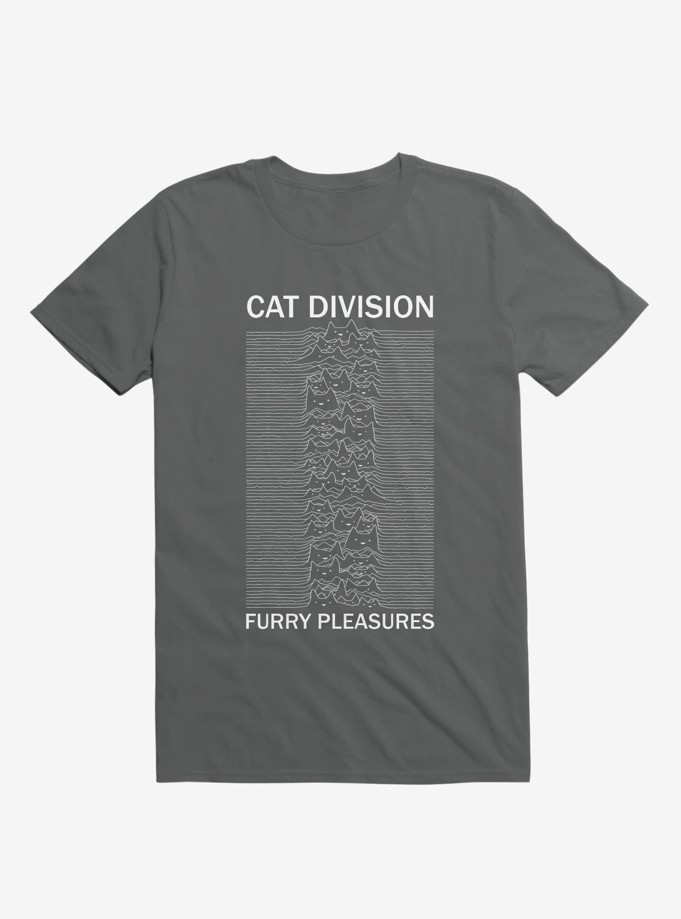 Cat Division Sans Serif Charcoal Grey T-Shirt, , hi-res
