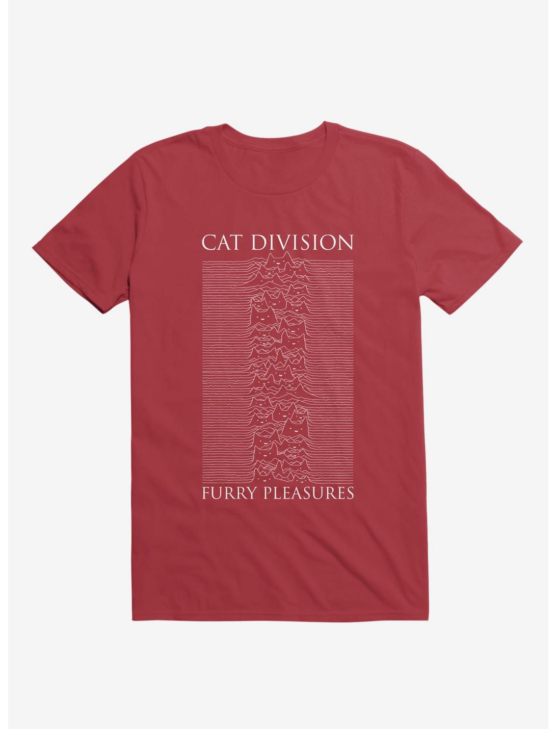 Cat Division Serif Red T-Shirt, RED, hi-res