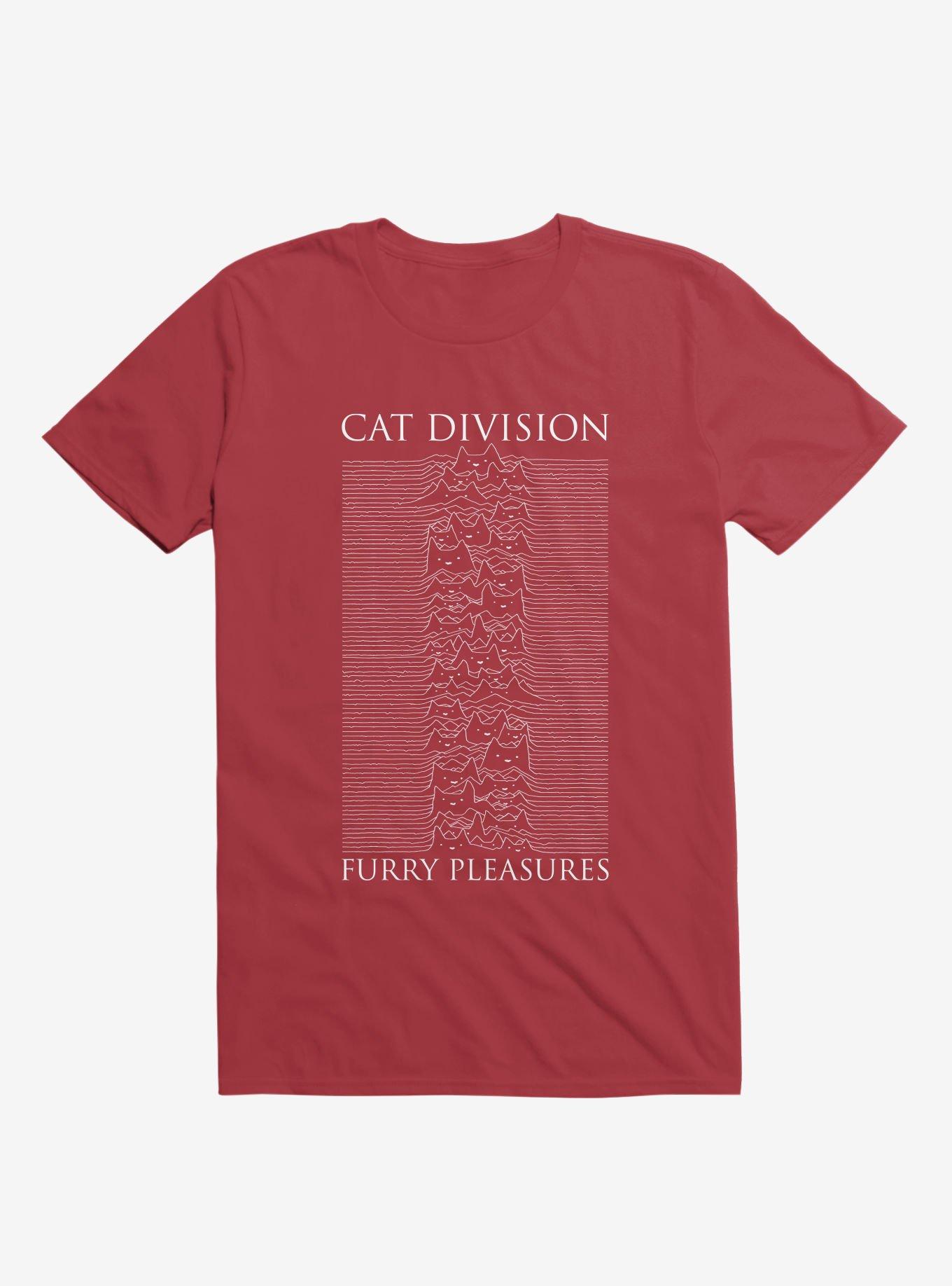 Cat Division Serif Red T-Shirt, RED, hi-res
