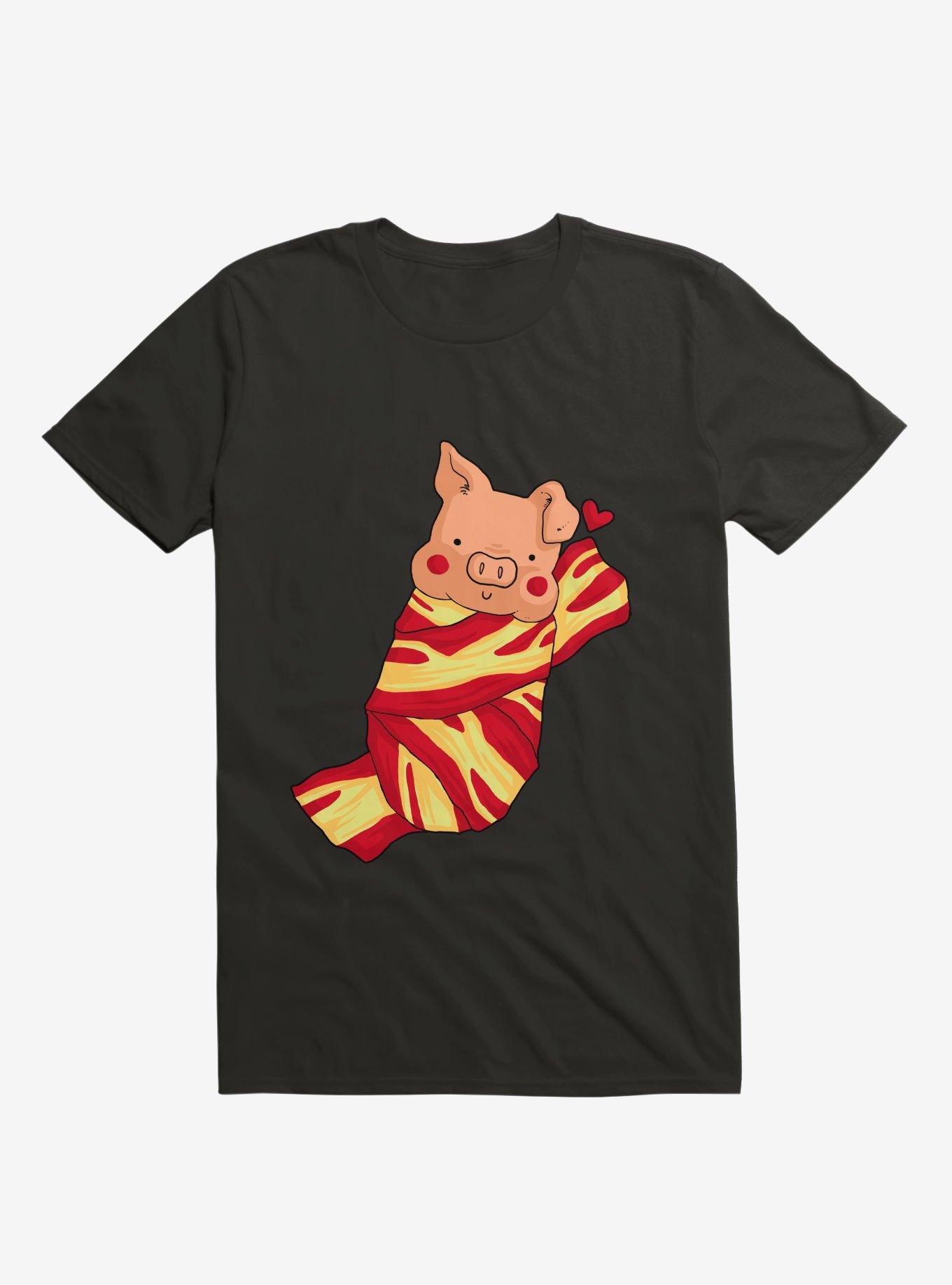 Comfie Pig Black T-Shirt, BLACK, hi-res