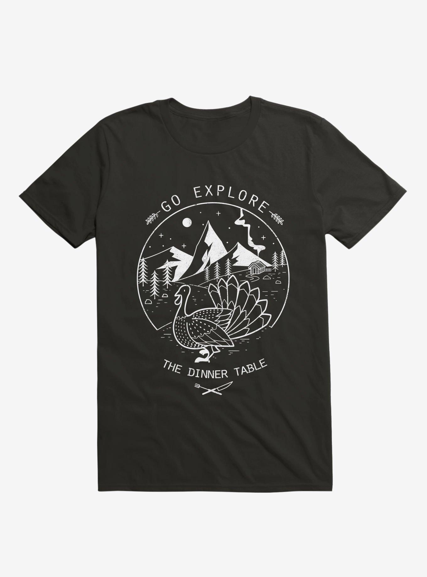 Go Explore The Dinner Black T-Shirt, BLACK, hi-res