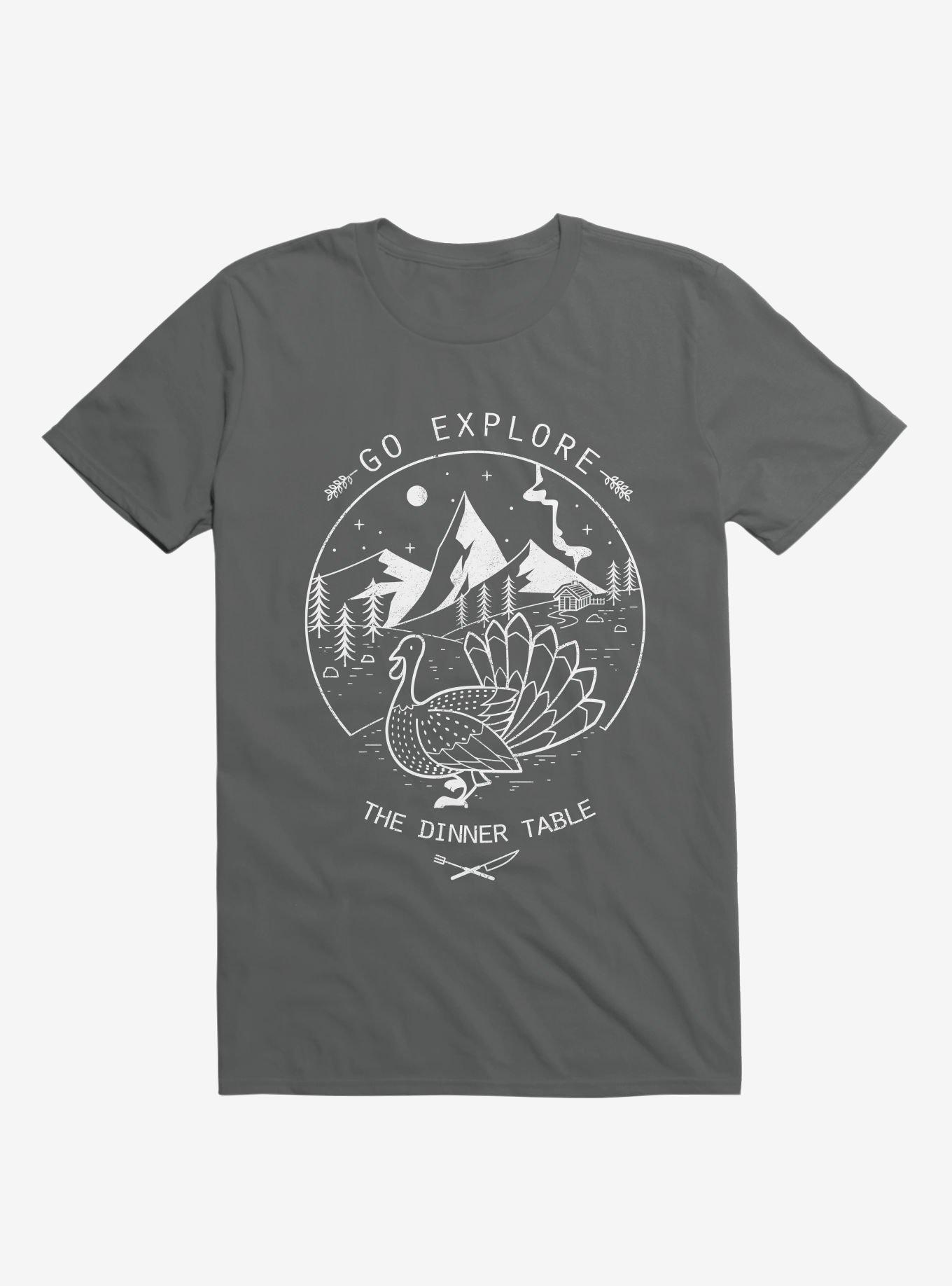 Go Explore The Dinner Charcoal Grey T-Shirt, CHARCOAL, hi-res