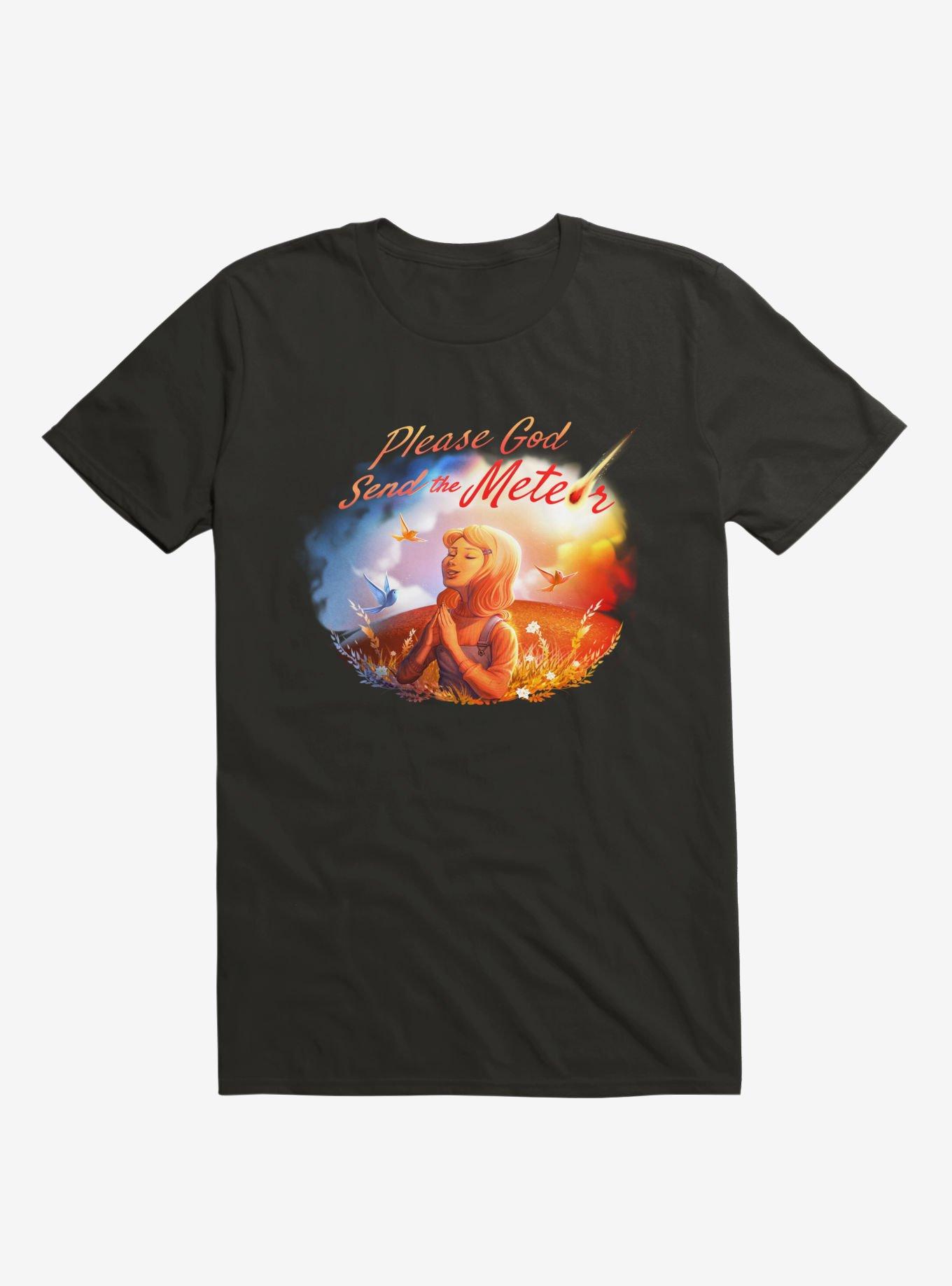 Please God Send The Meteor Black T-Shirt, BLACK, hi-res