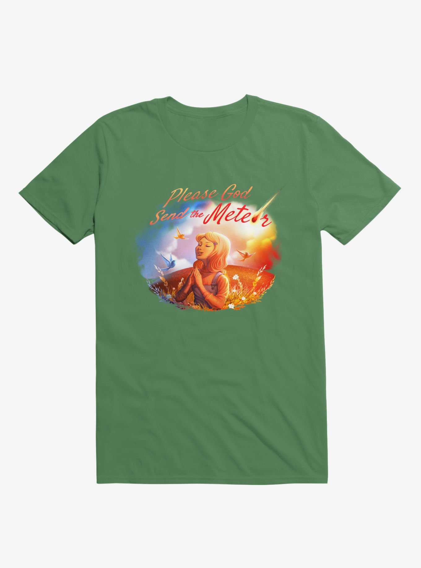 Please God Send The Meteor Kelly Green T-Shirt, , hi-res