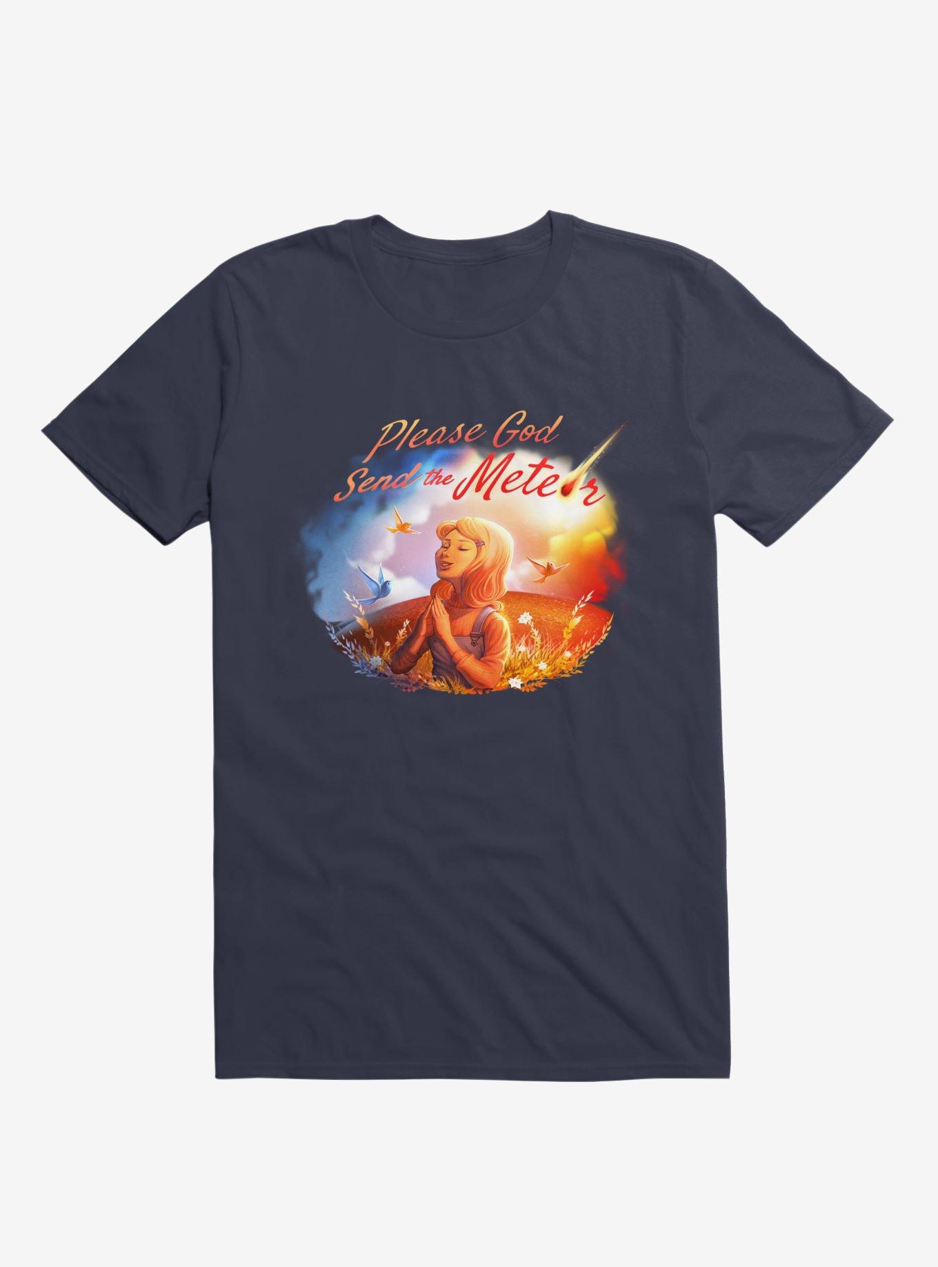 Please God Send The Meteor Navy Blue T-Shirt, , hi-res