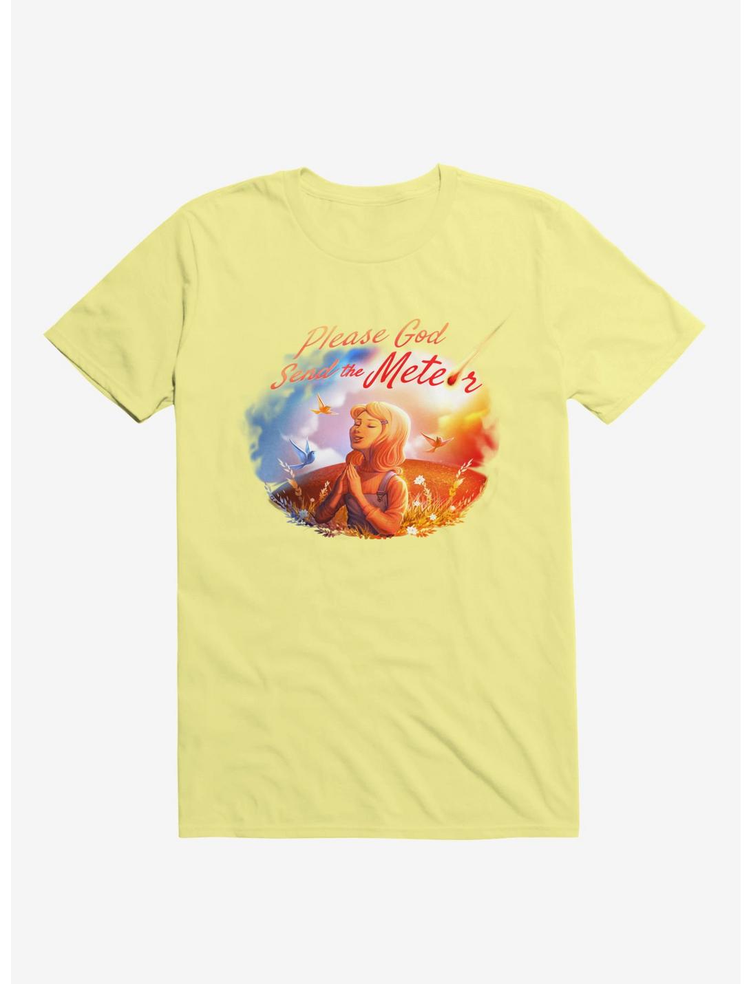 Please God Send The Meteor Corn Silk Yellow T-Shirt, CORN SILK, hi-res