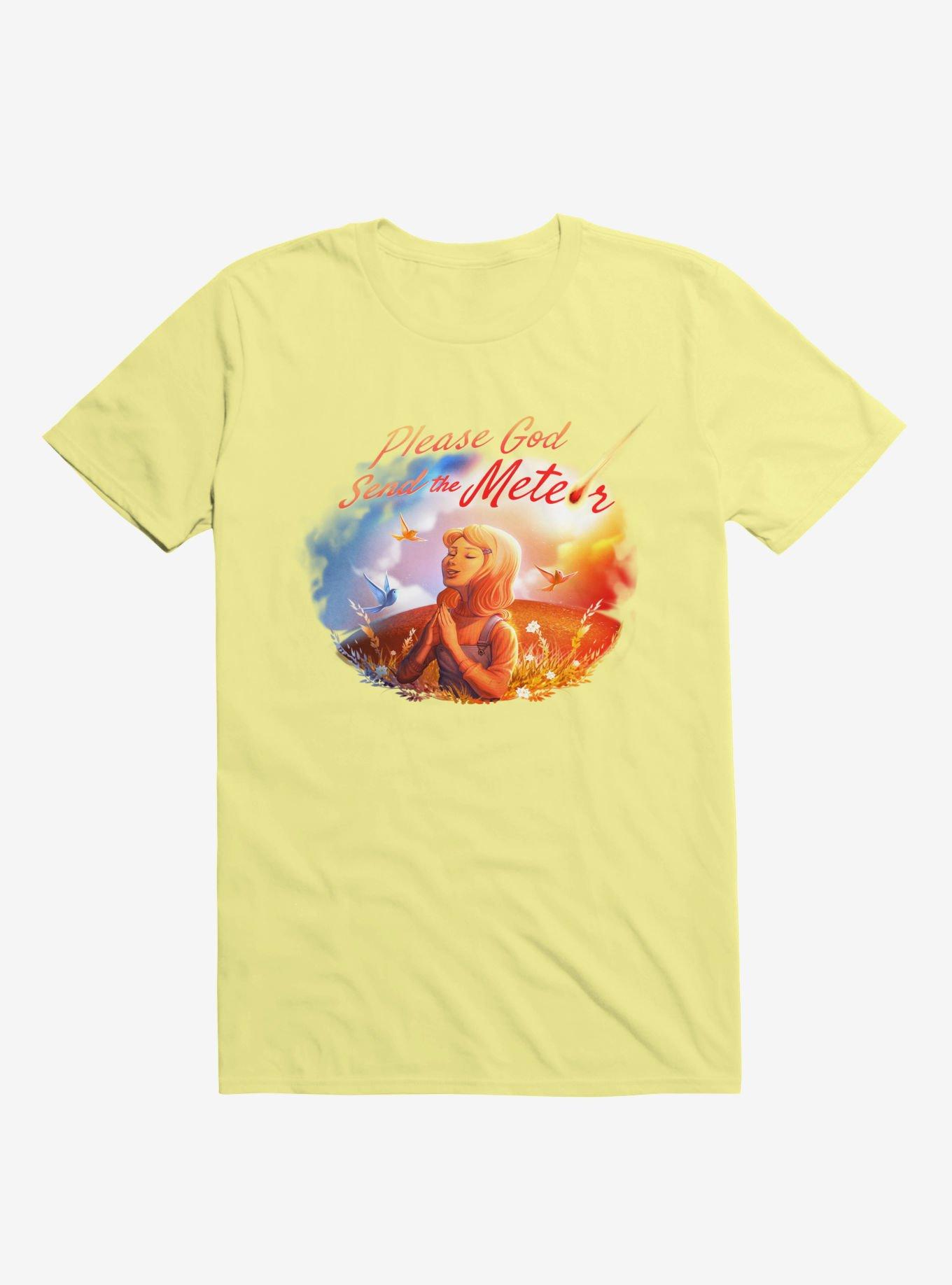 Please God Send The Meteor Corn Silk Yellow T-Shirt, CORN SILK, hi-res