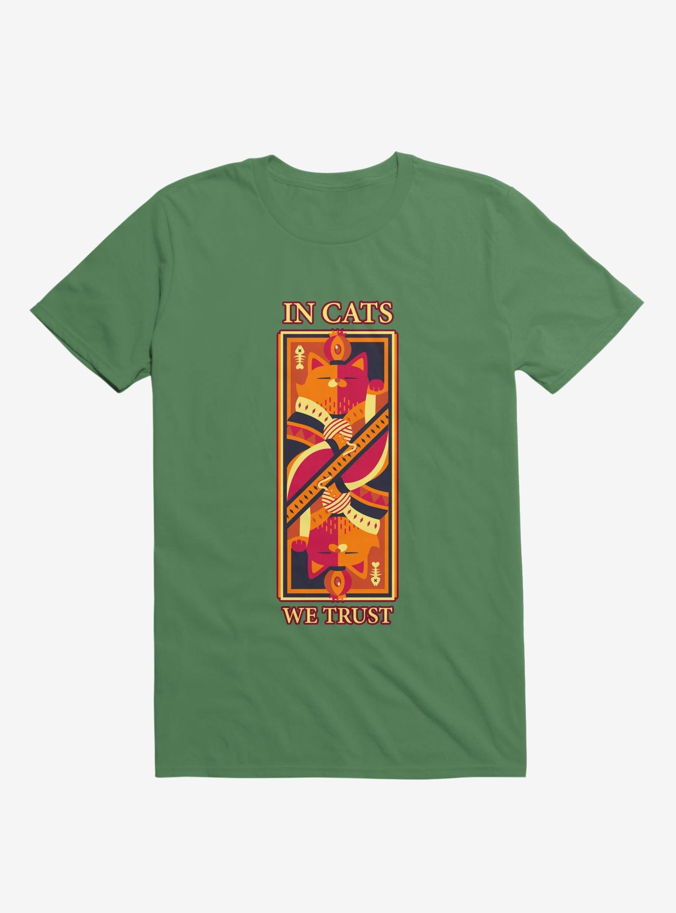 In Cats We Trust Kelly Green T-Shirt, KELLY GREEN, hi-res