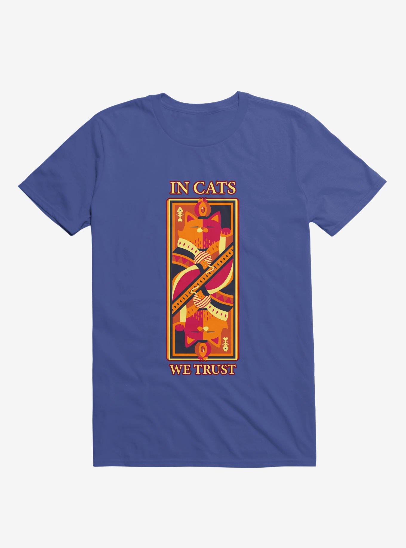 In Cats We Trust Royal Blue T-Shirt, , hi-res