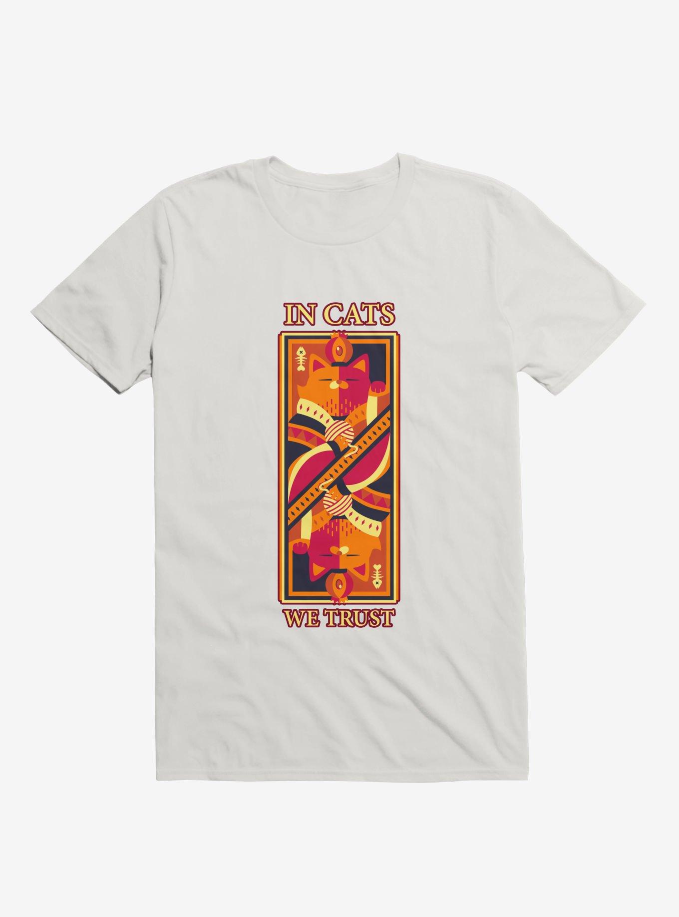 In Cats We Trust White T-Shirt, WHITE, hi-res
