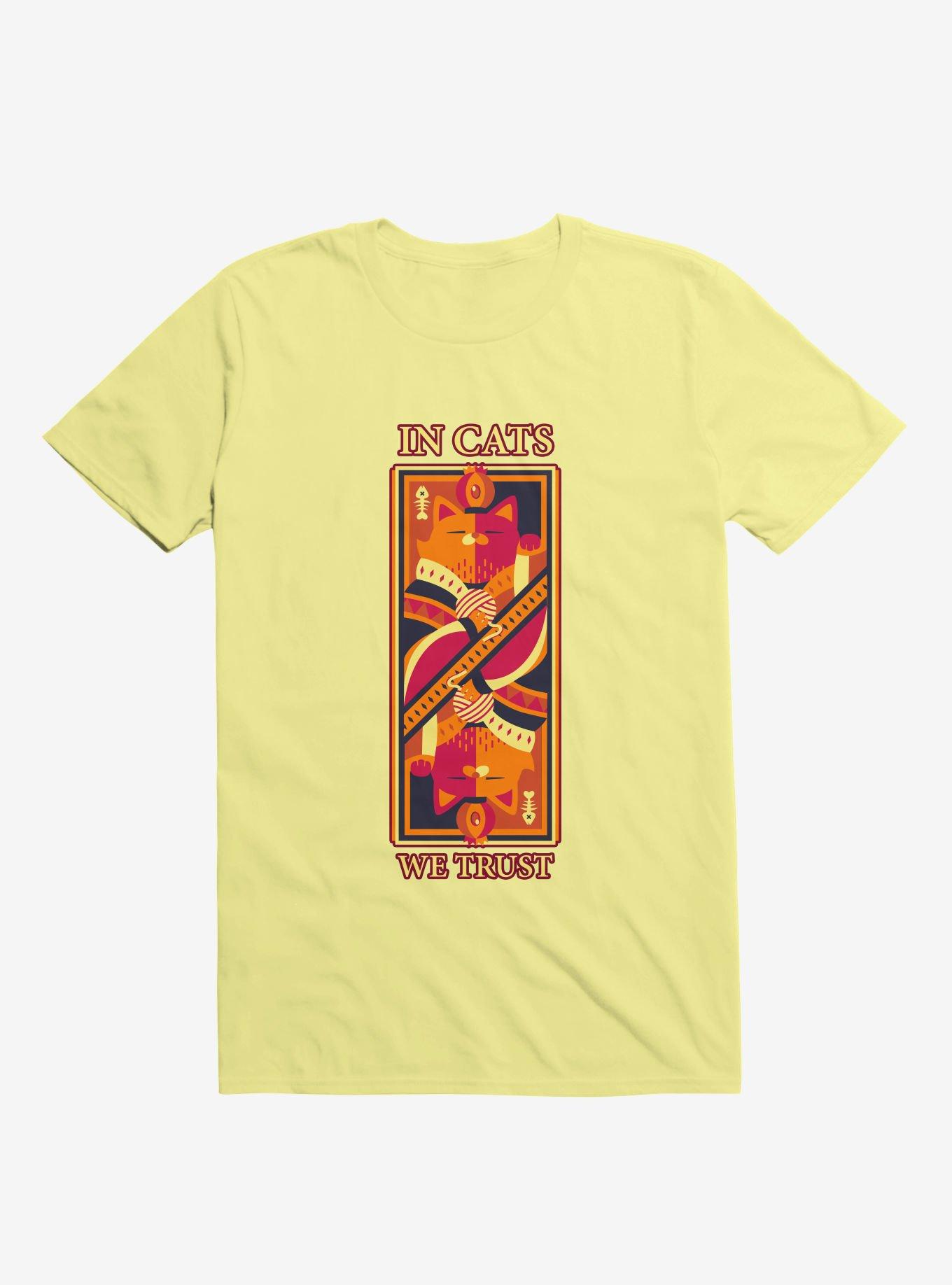 In Cats We Trust Corn Silk Yellow T-Shirt, CORN SILK, hi-res