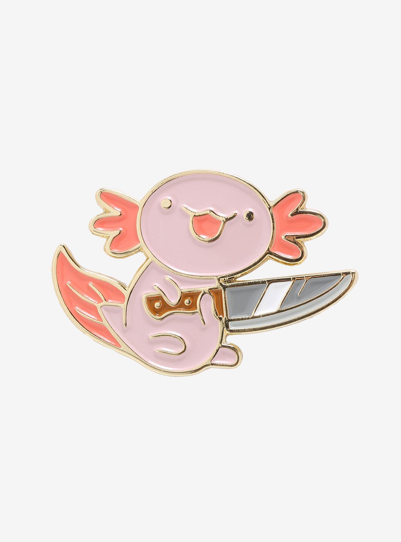 Cute & Deadly Axolotl Enamel Pin, , hi-res