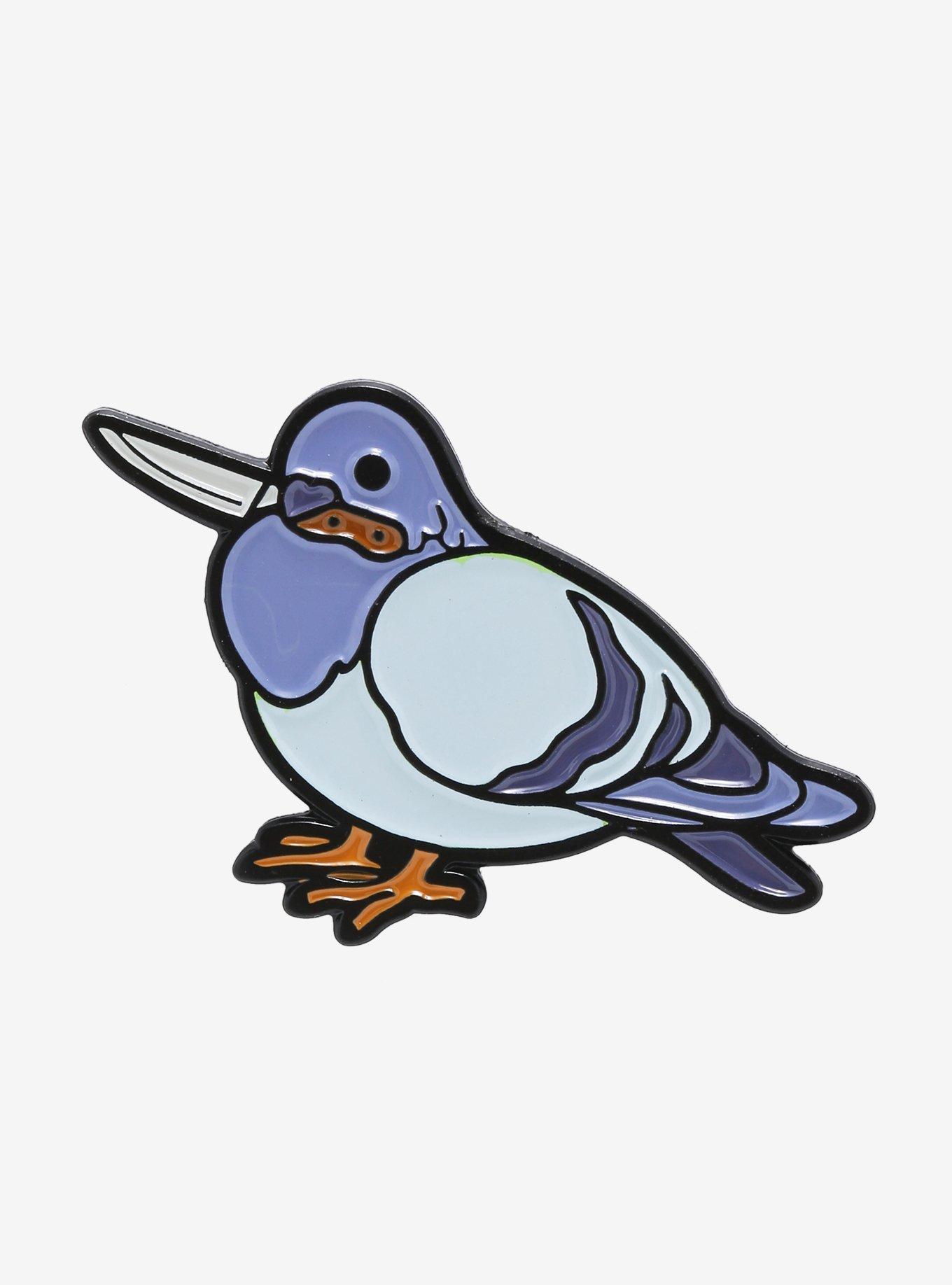 Cute & Deadly Pigeon Enamel Pin, , hi-res