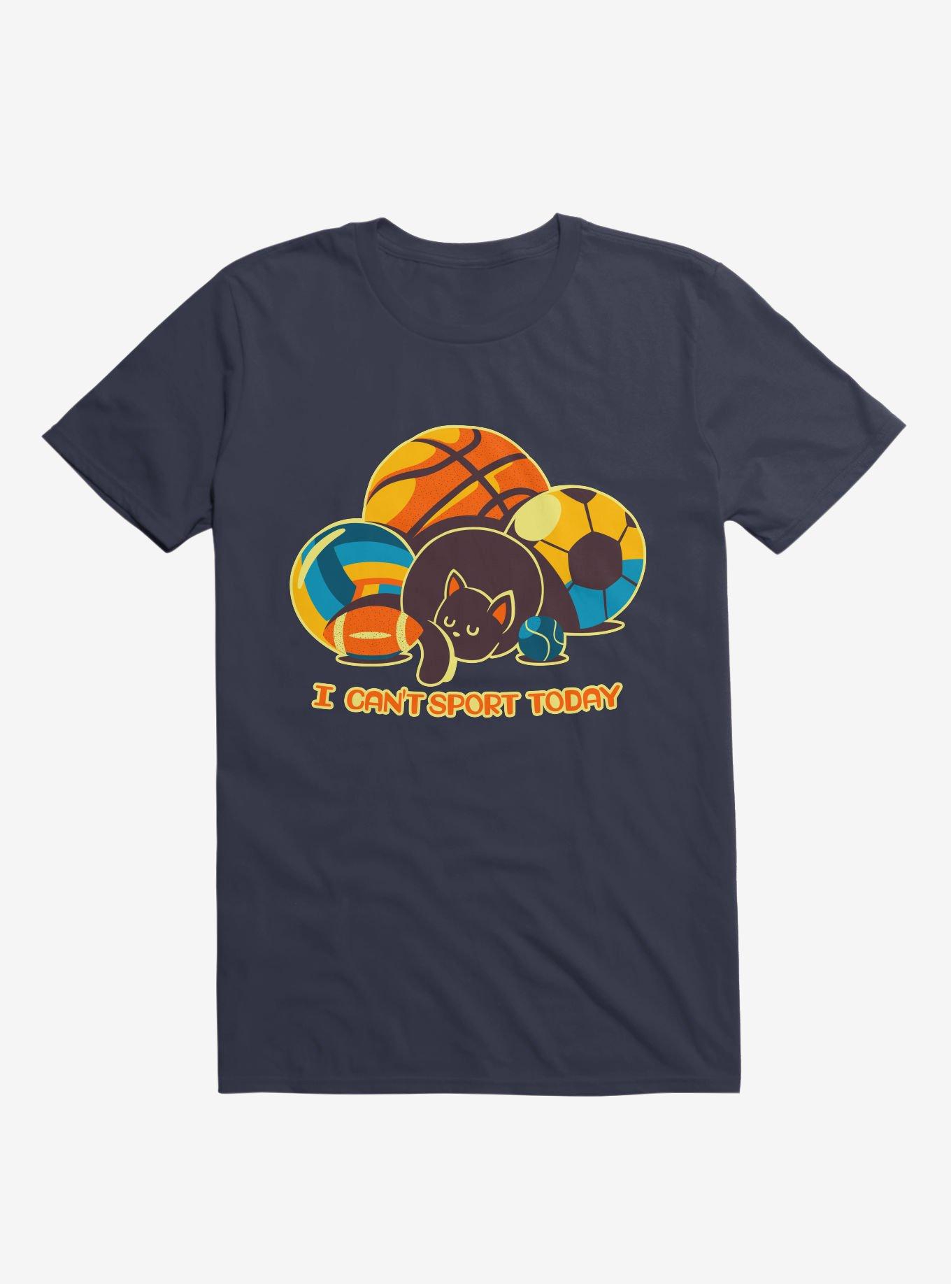 I Can't Sports Today Navy Blue T-Shirt, , hi-res