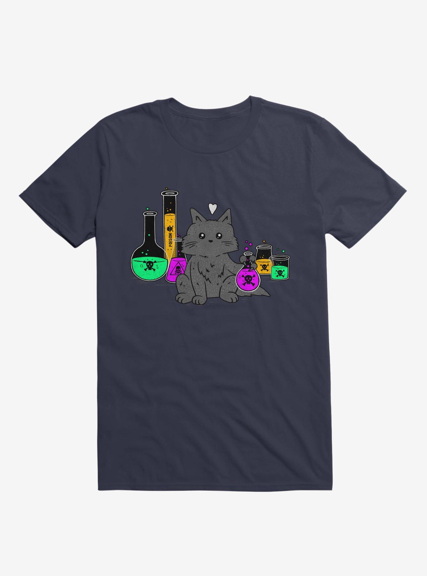 I Think My Cat Wants To Kill Me Navy Blue T-Shirt, NAVY, hi-res