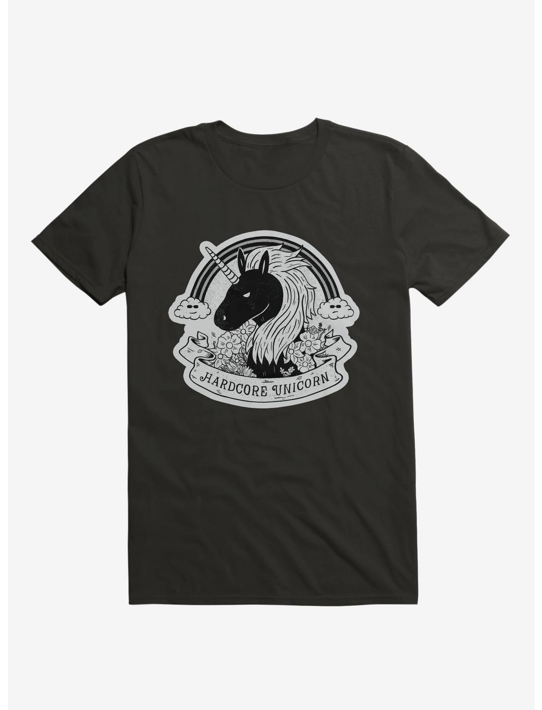 Hardcore Unicorn Black T-Shirt, BLACK, hi-res