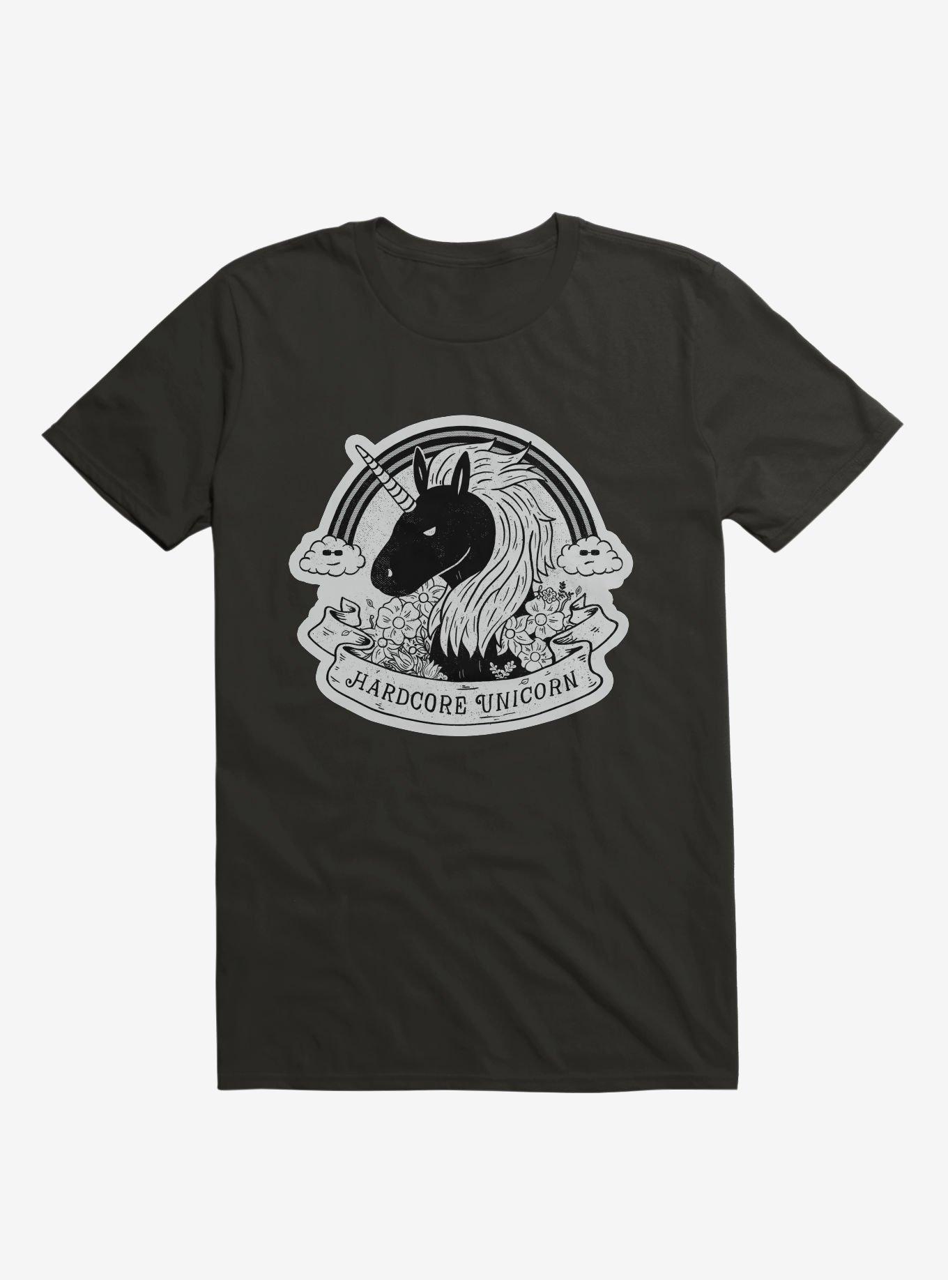 Hardcore Unicorn Black T-Shirt, , hi-res