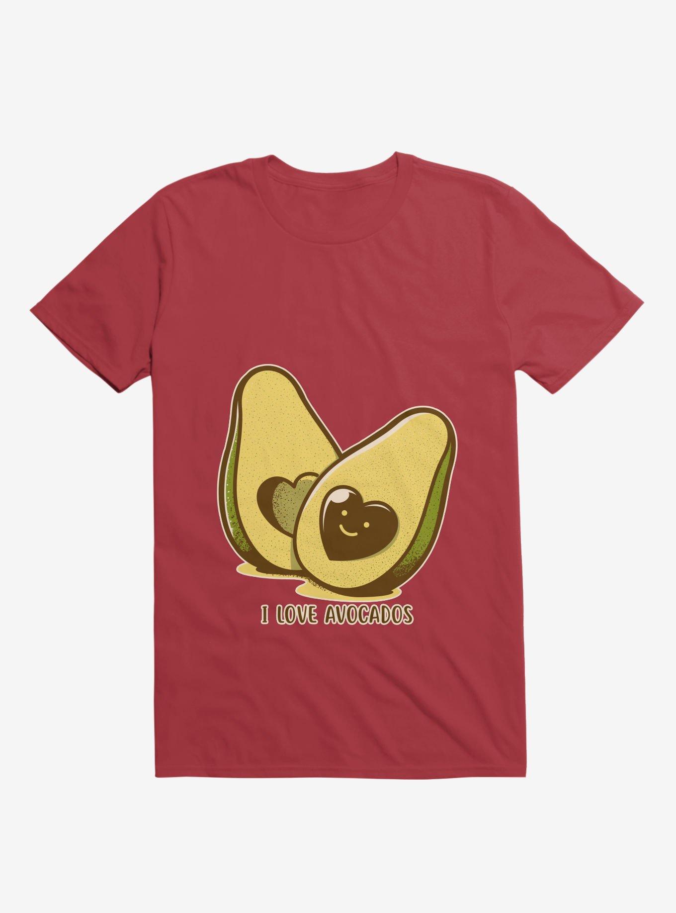 I Love Avocados Red T-Shirt