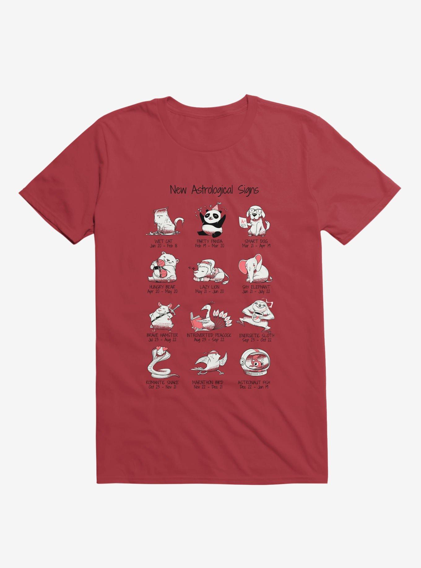 New Astrological Signs T-Shirt, RED, hi-res