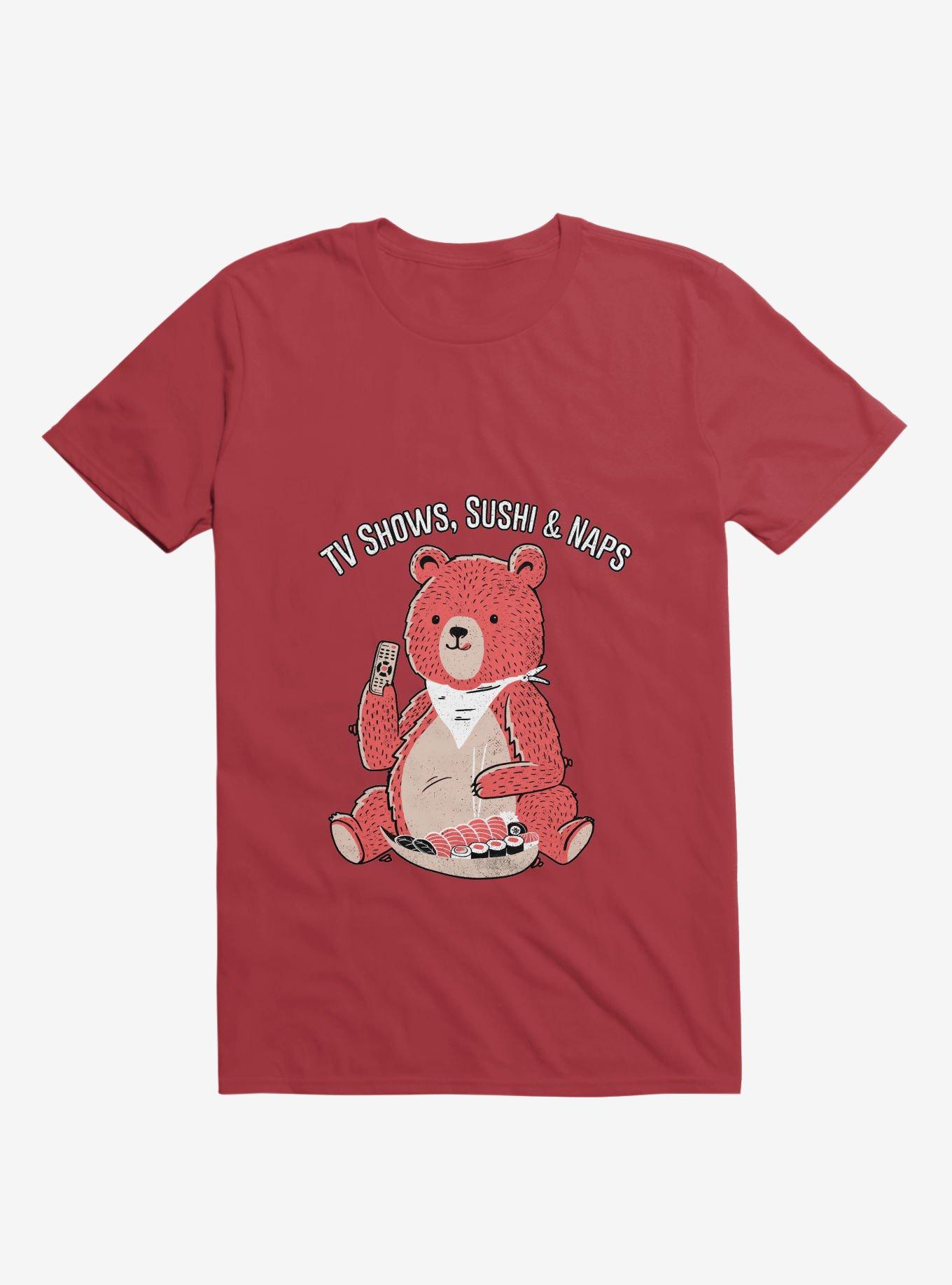 TV Shows, Sushi & Naps T-Shirt, RED, hi-res