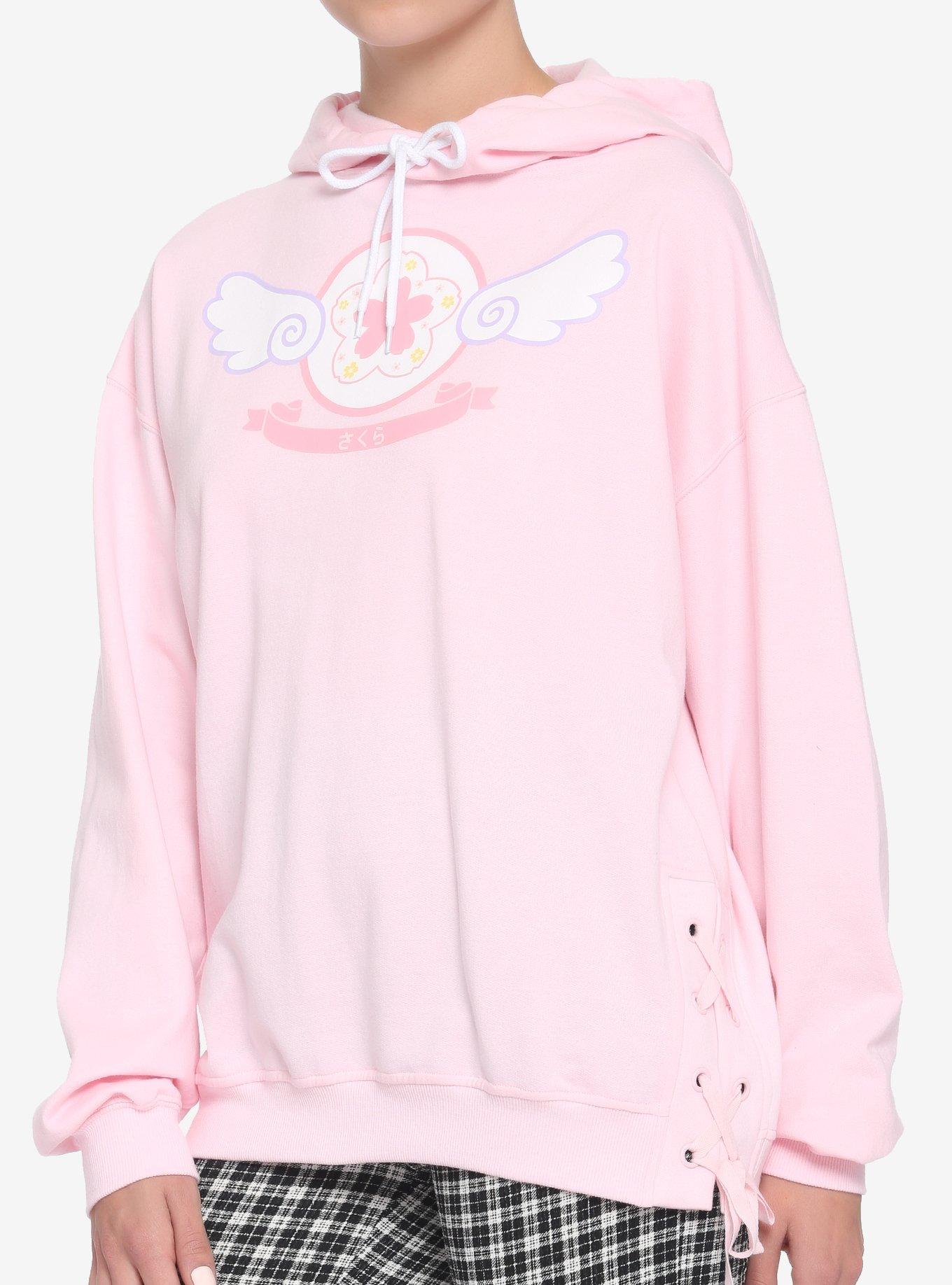 Kawaii Wings Lace-Up Girls Hoodie, MULTI, hi-res