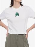 Fuzzy Frog Girls Crop T-Shirt, WHITE, hi-res