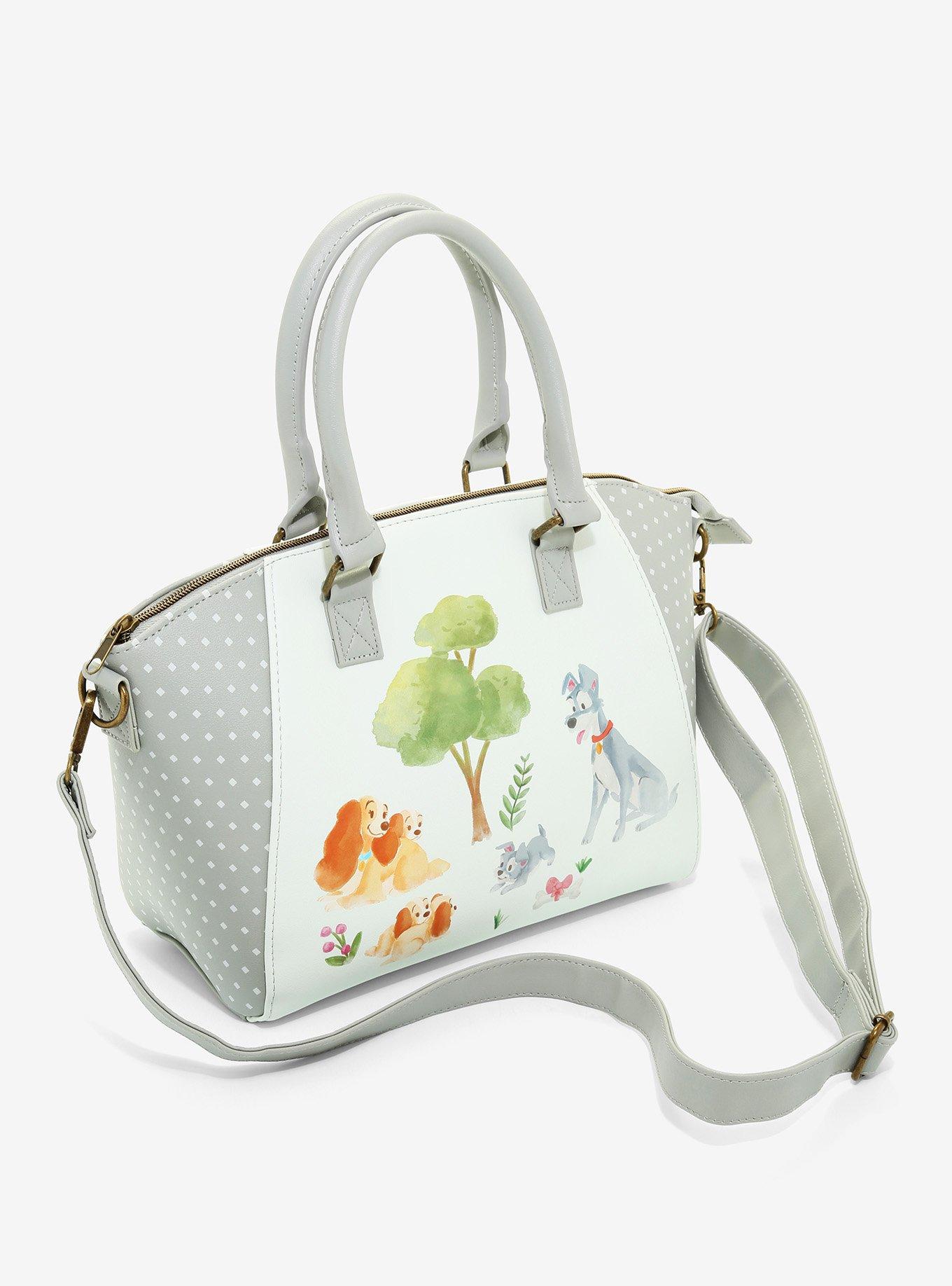 Loungefly Disney Lady And The Tramp Watercolor Satchel Bag, , hi-res
