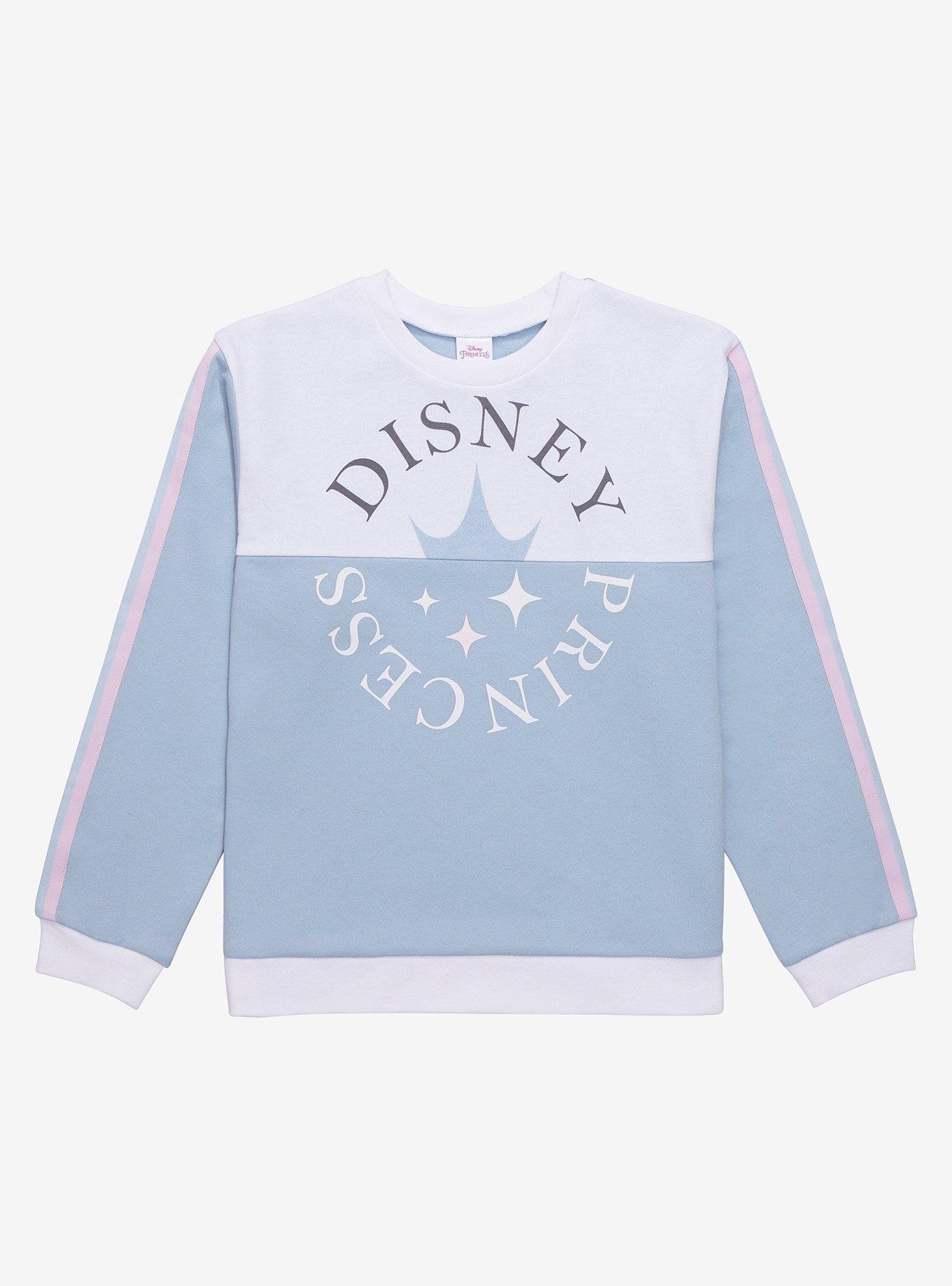 Disney Princess Crown Youth Panel Crewneck - BoxLunch Exclusive, MULTI, hi-res