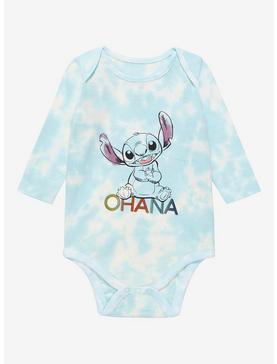 Disney Lilo & Stitch Ohana Tie-Dye Long Sleeve Infant One-Piece , , hi-res