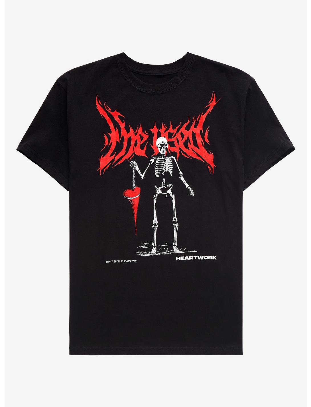The Used Heartwork Skeleton T-Shirt, BLACK, hi-res