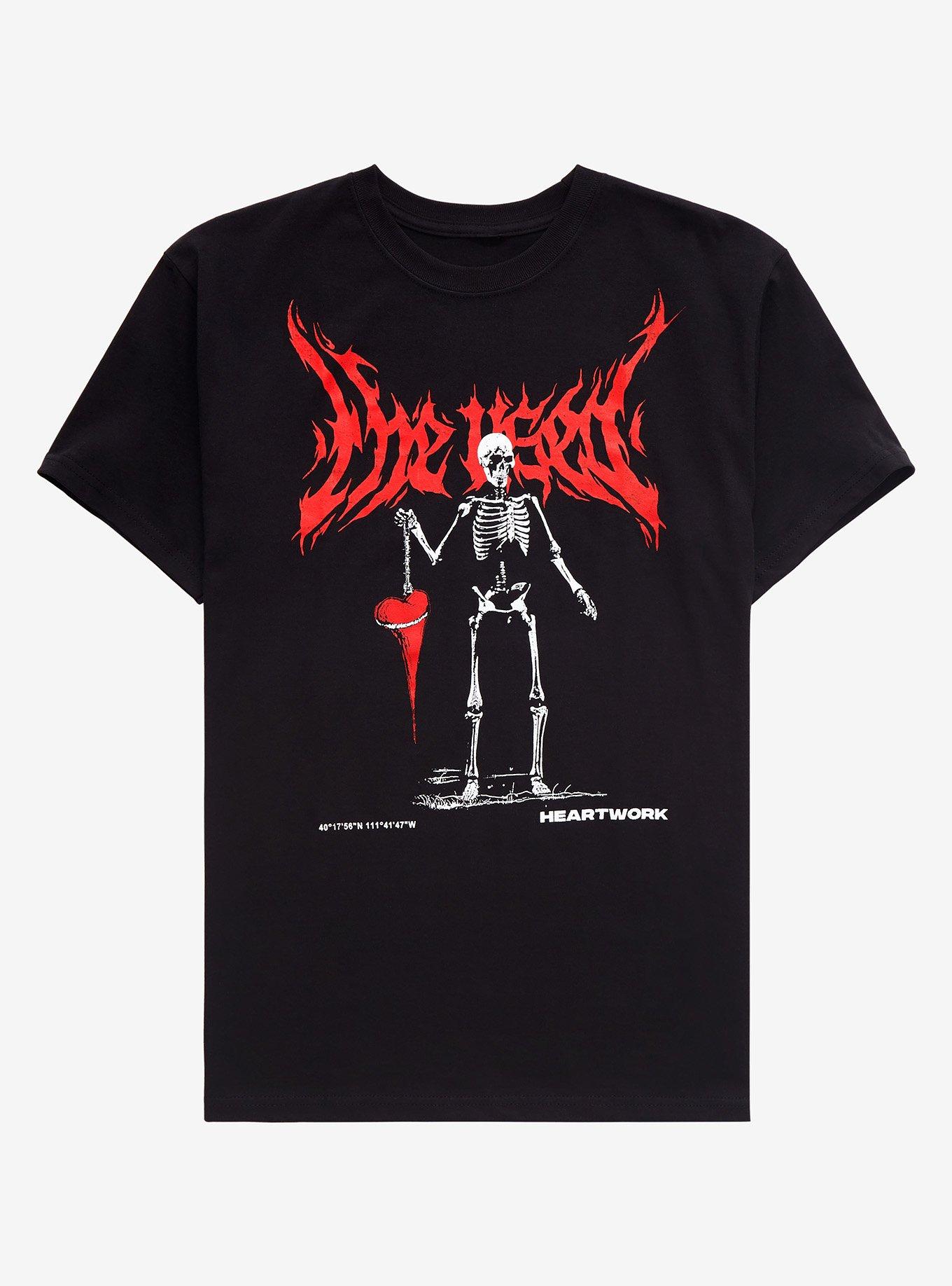 The Used Heartwork Skeleton T-Shirt, BLACK, hi-res