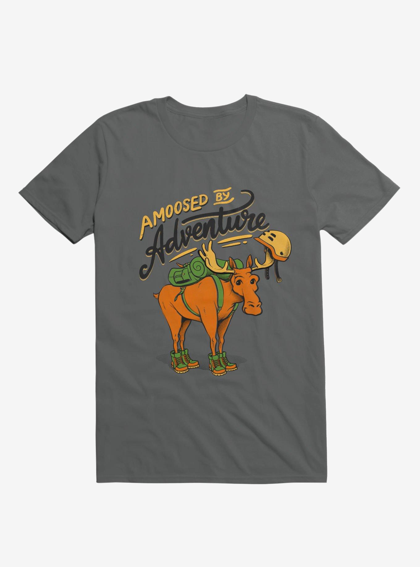 Amoosed By Adventure Charcoal Grey T-Shirt, CHARCOAL, hi-res