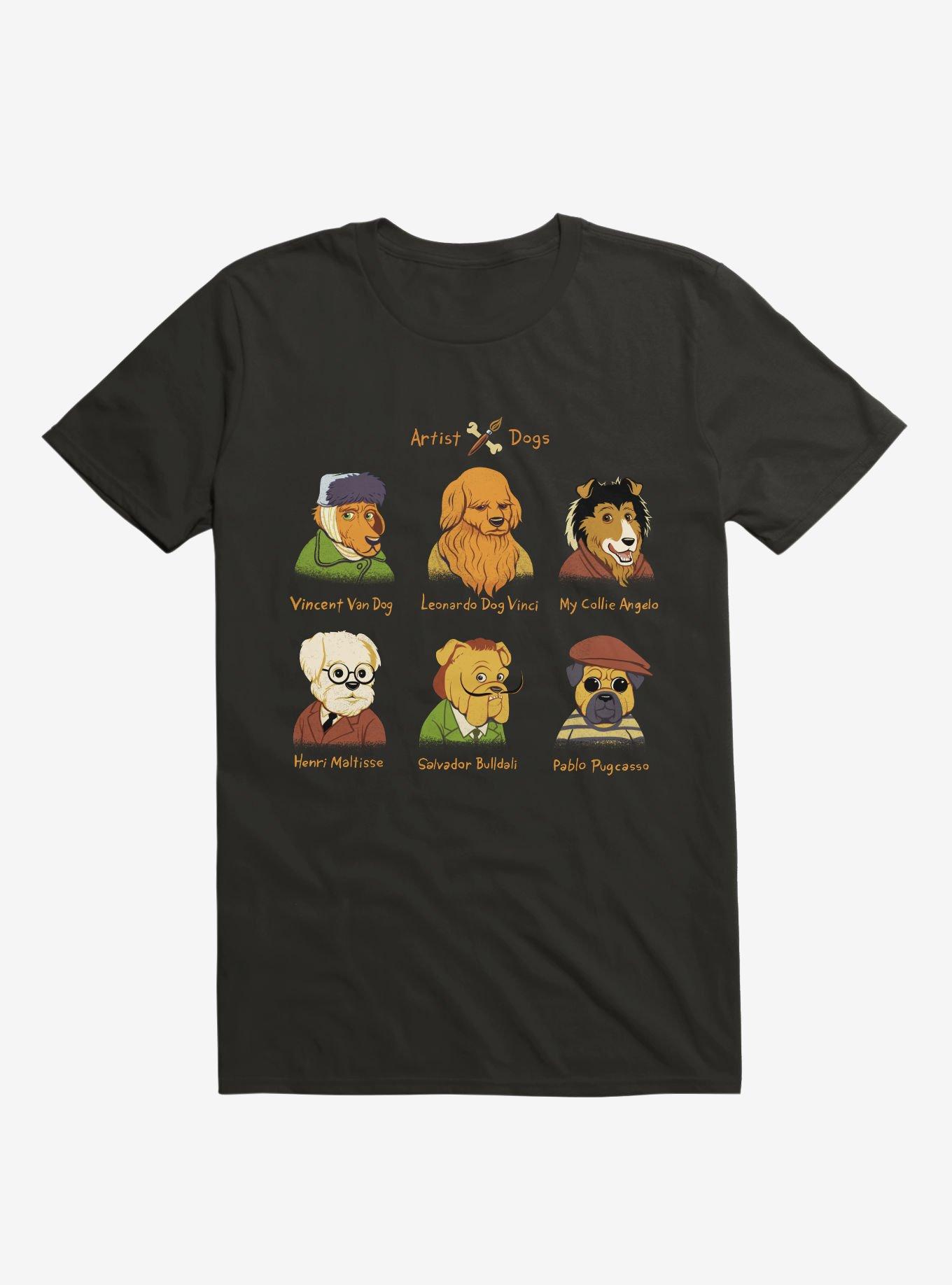 Artist Dogs Black T-Shirt, , hi-res