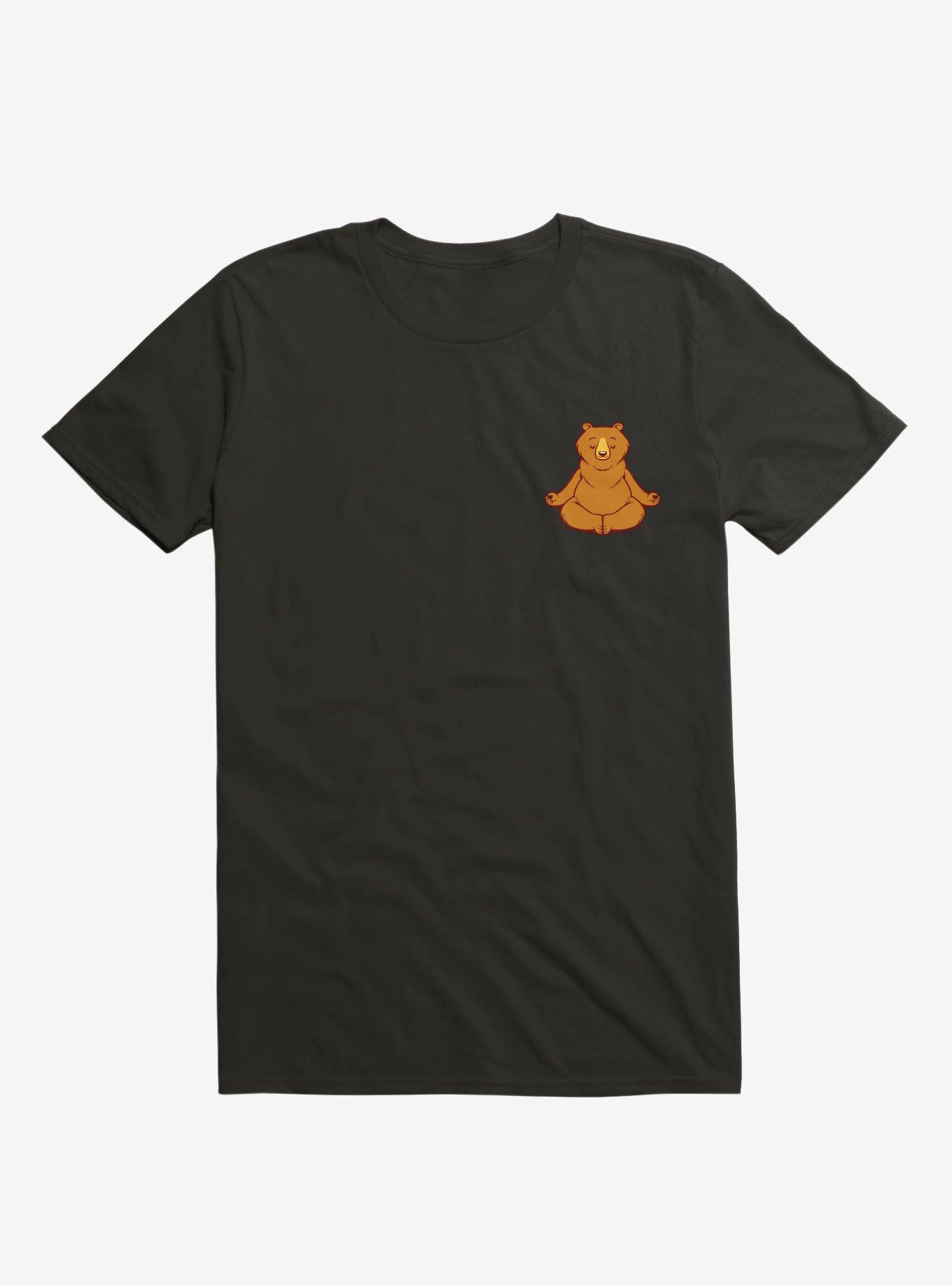 Bear Animals Meditation Zen Buddhism Black T-Shirt, , hi-res