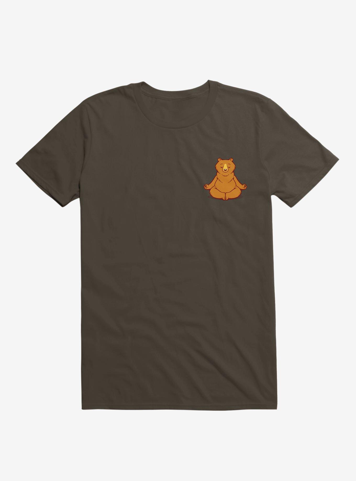 Bear Animals Meditation Zen Buddhism Brown T-Shirt, BROWN, hi-res