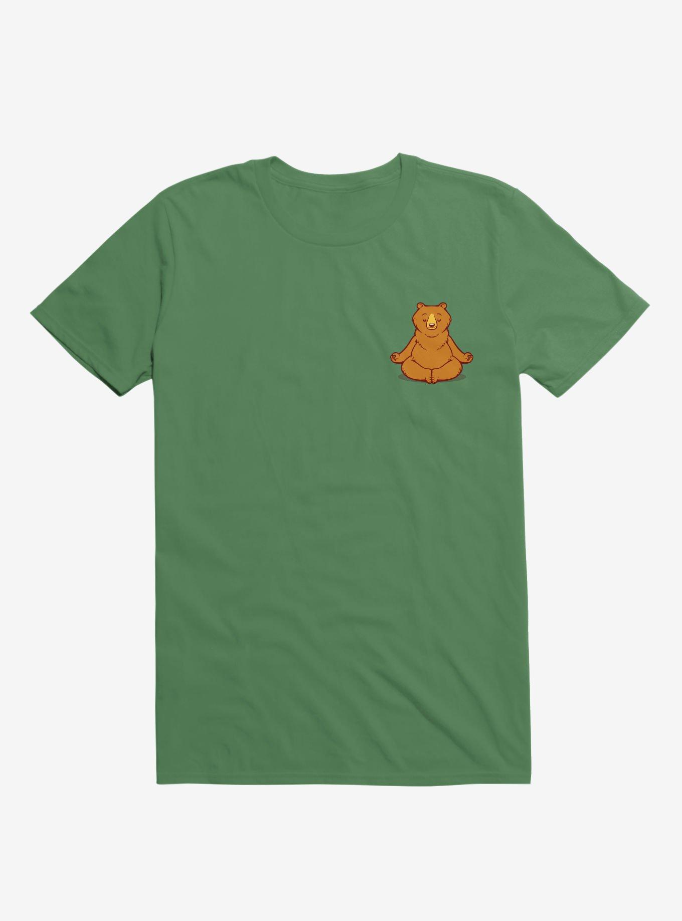 Bear Animals Meditation Zen Buddhism Kelly Green T-Shirt, KELLY GREEN, hi-res