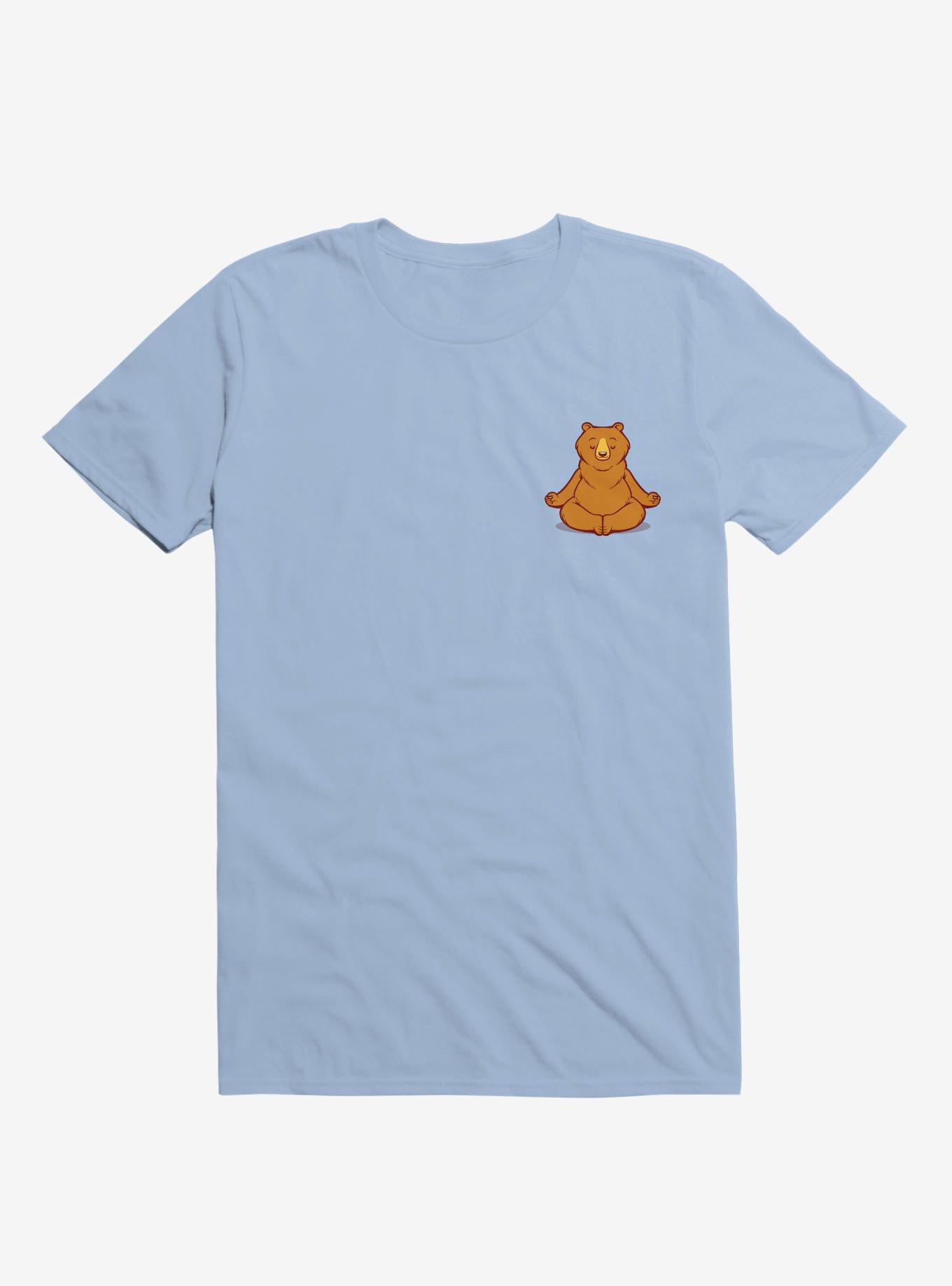 Bear Animals Meditation Zen Buddhism Light Blue T-Shirt, LIGHT BLUE, hi-res